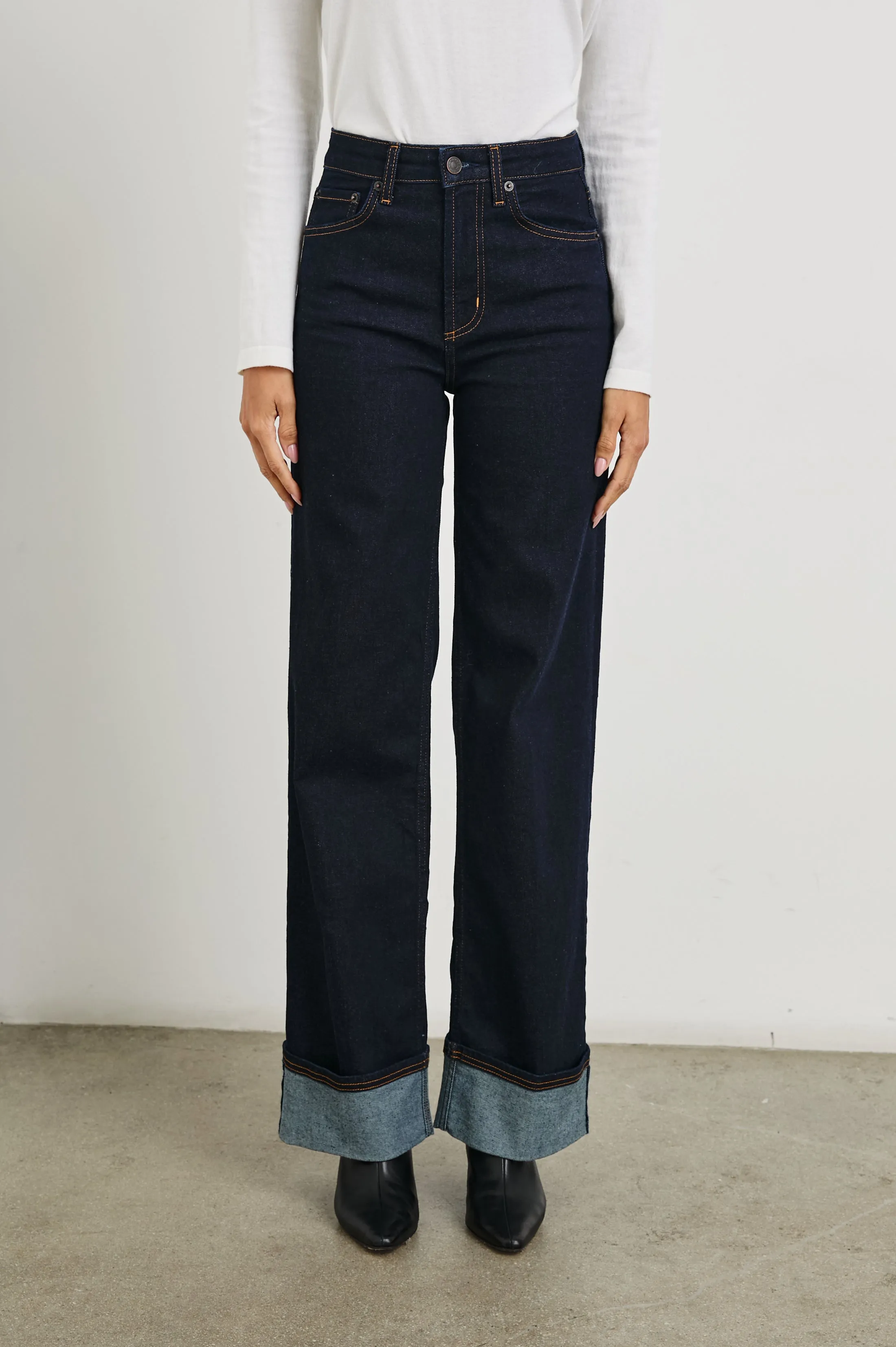 GETTY WIDE LEG - MIDNIGHT BLUES CUFFED sold by Rails product image thumbnail 4