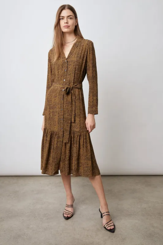 BEATRICE DRESS - SEPIA PYTHON sold by Rails