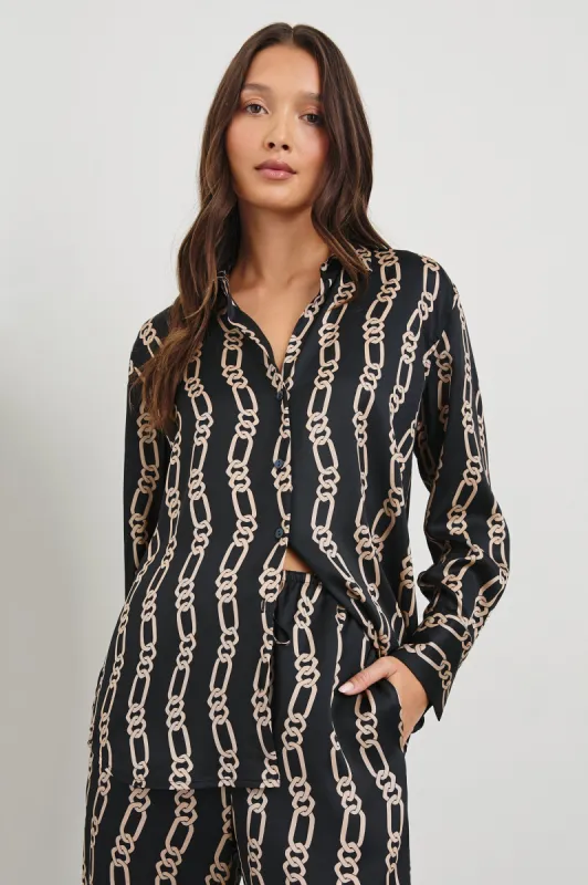 LEDGER SHIRT - BLACK GOLD LINK sold by Rails