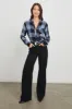 HUNTER SHIRT - PERIWINKLE NAVY SILVER LUREX sold by Rails