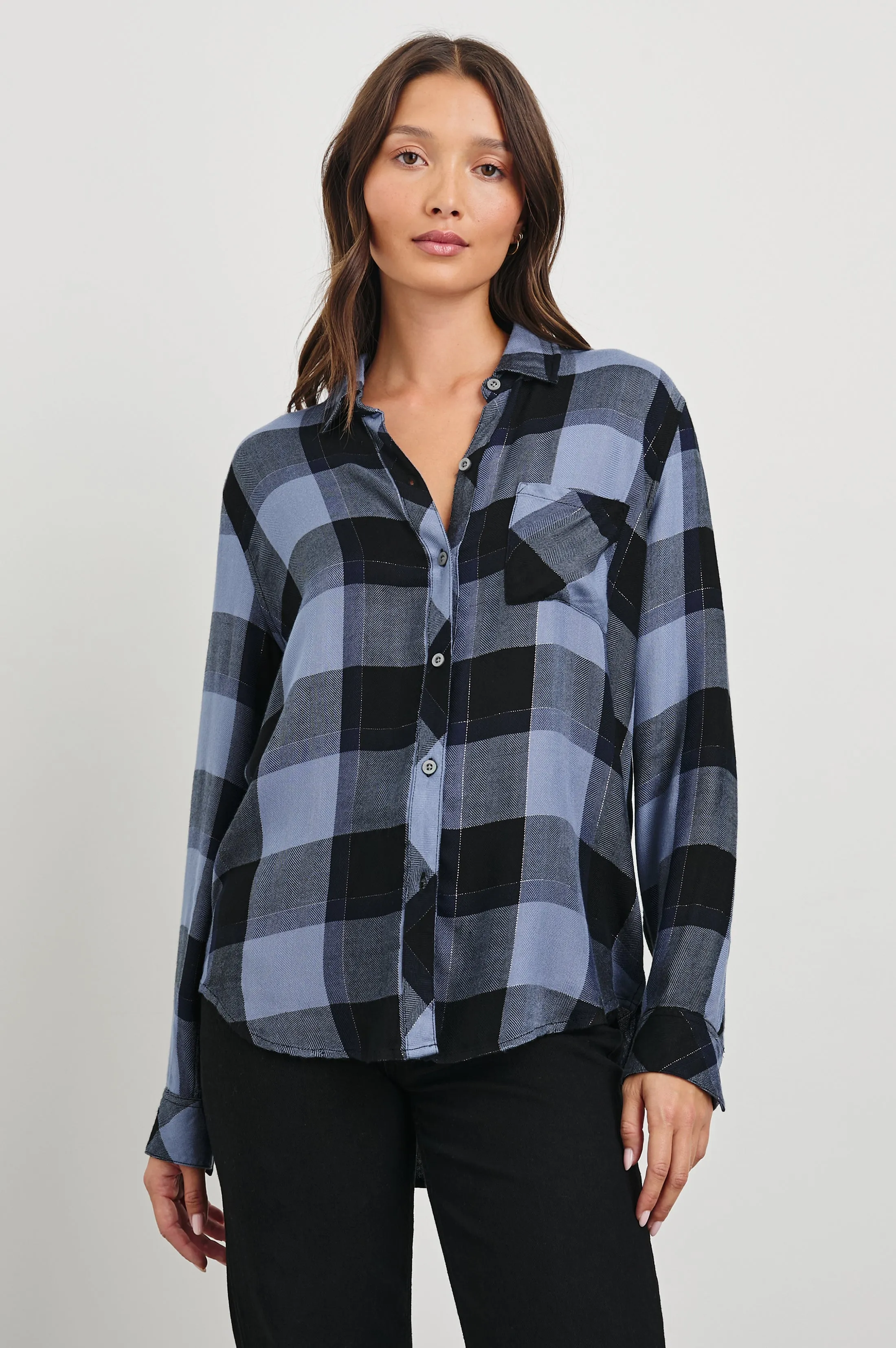HUNTER SHIRT - PERIWINKLE NAVY SILVER LUREX sold by Rails product image thumbnail 2