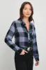 HUNTER SHIRT - PERIWINKLE NAVY SILVER LUREX sold by Rails