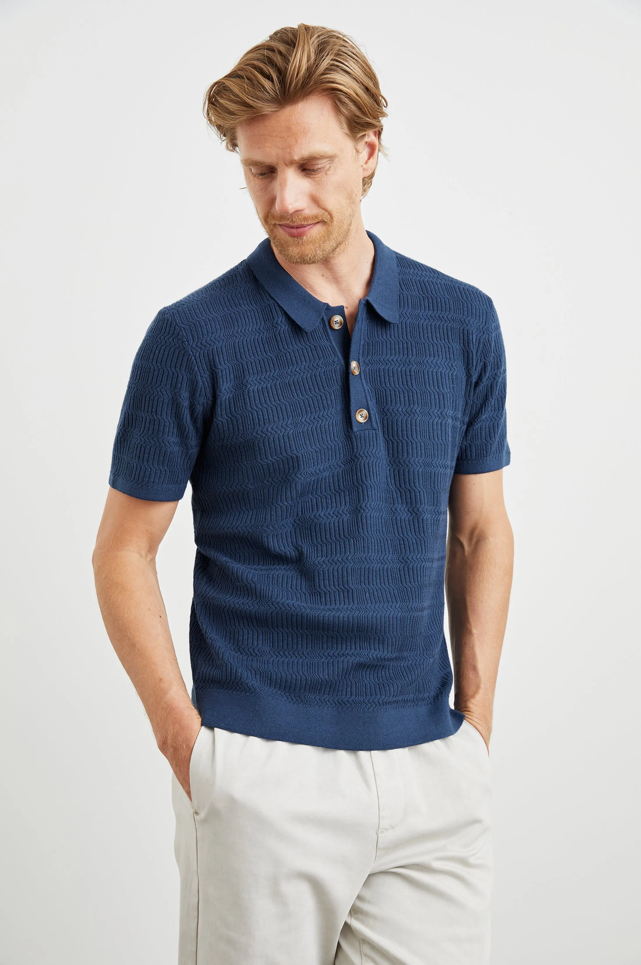 NATHAN POLO SHIRT - PETERSON BLUE sold by Rails product image thumbnail 4