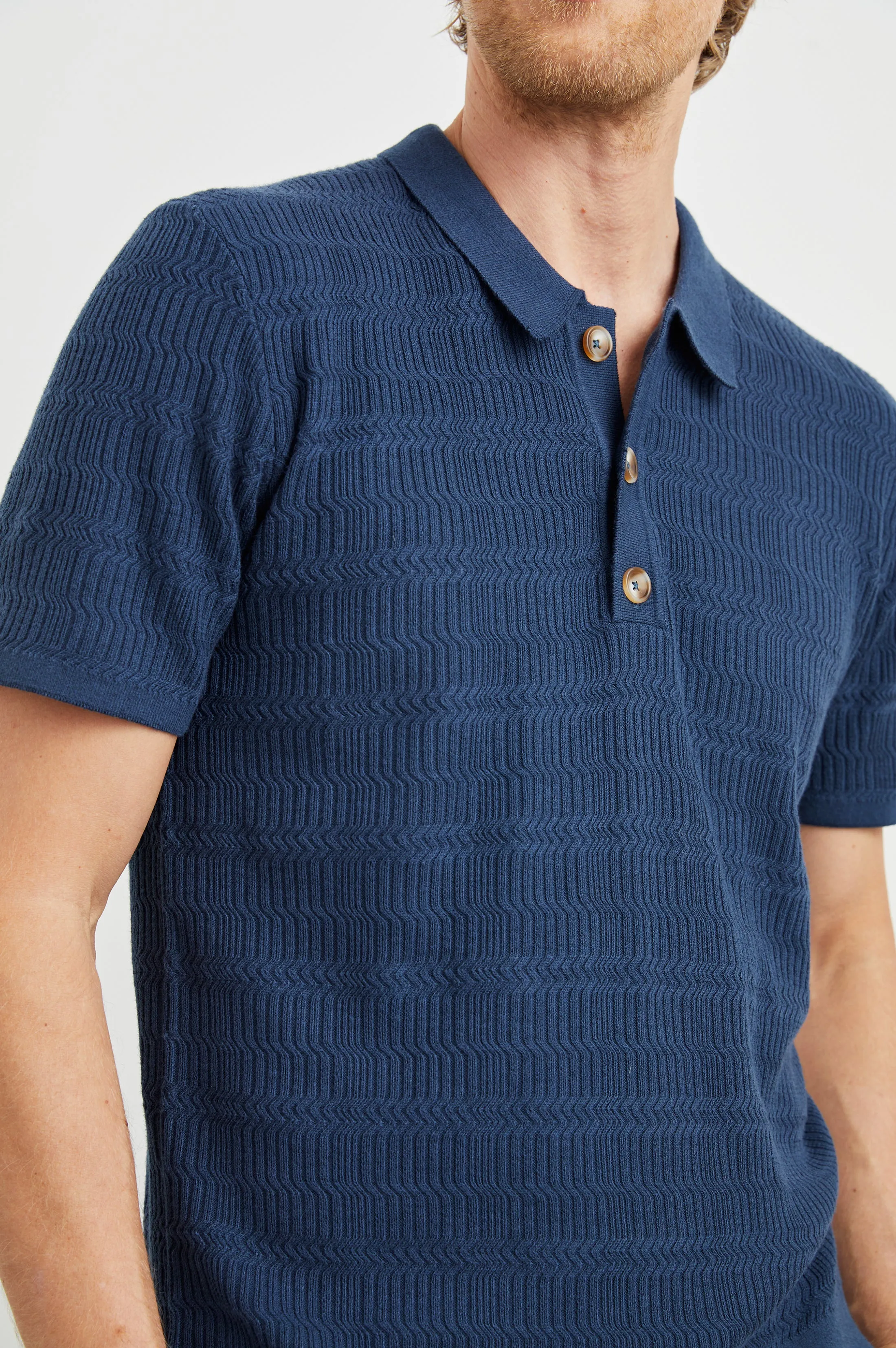NATHAN POLO SHIRT - PETERSON BLUE sold by Rails product image thumbnail 2