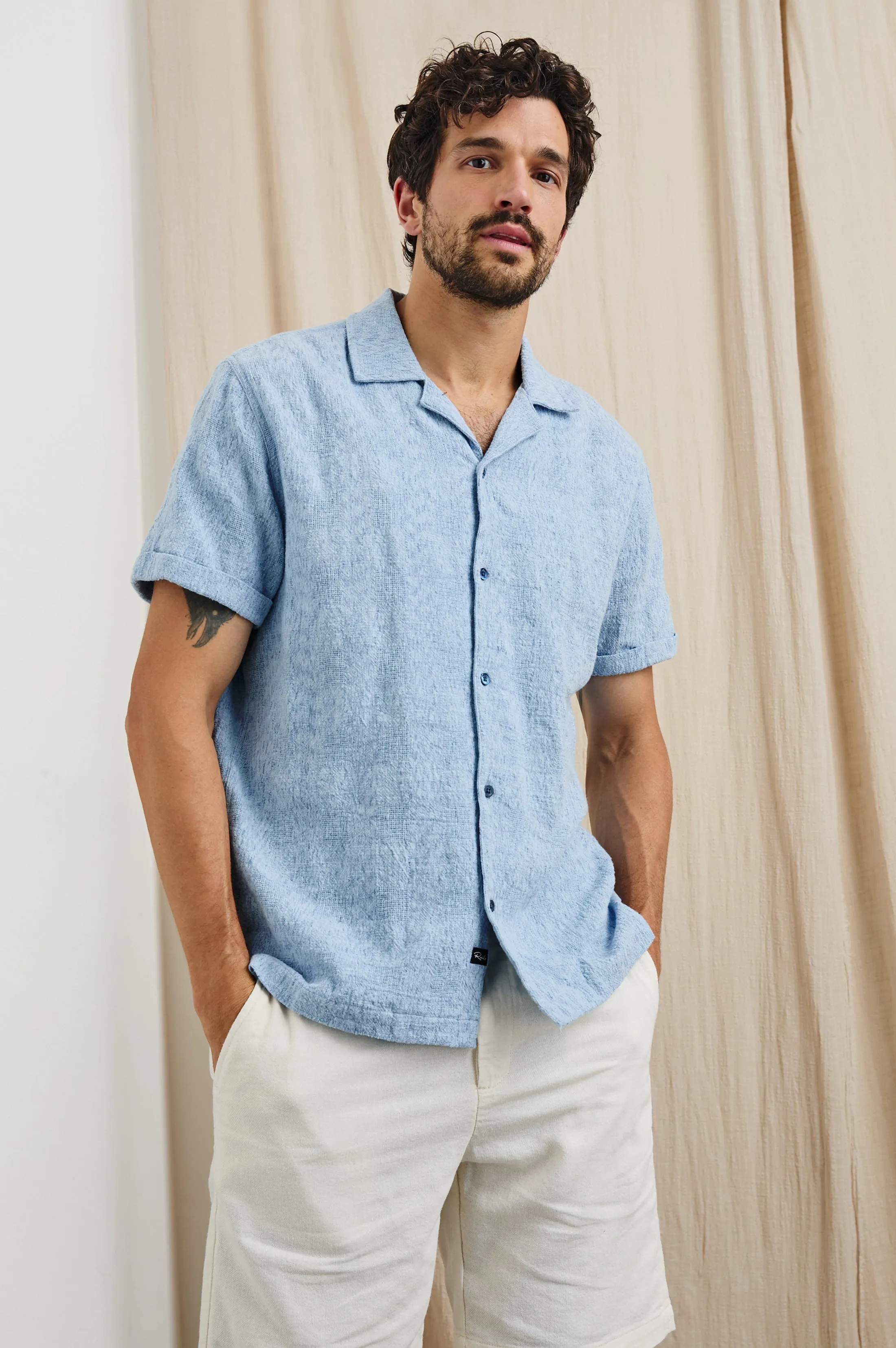 DRESDEN SHIRT - CERULEAN IKAT sold by Rails