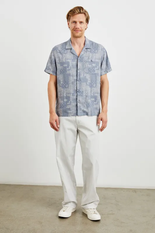 ACE SHIRT - PATCHWORK BANDANA SLATE sold by Rails
