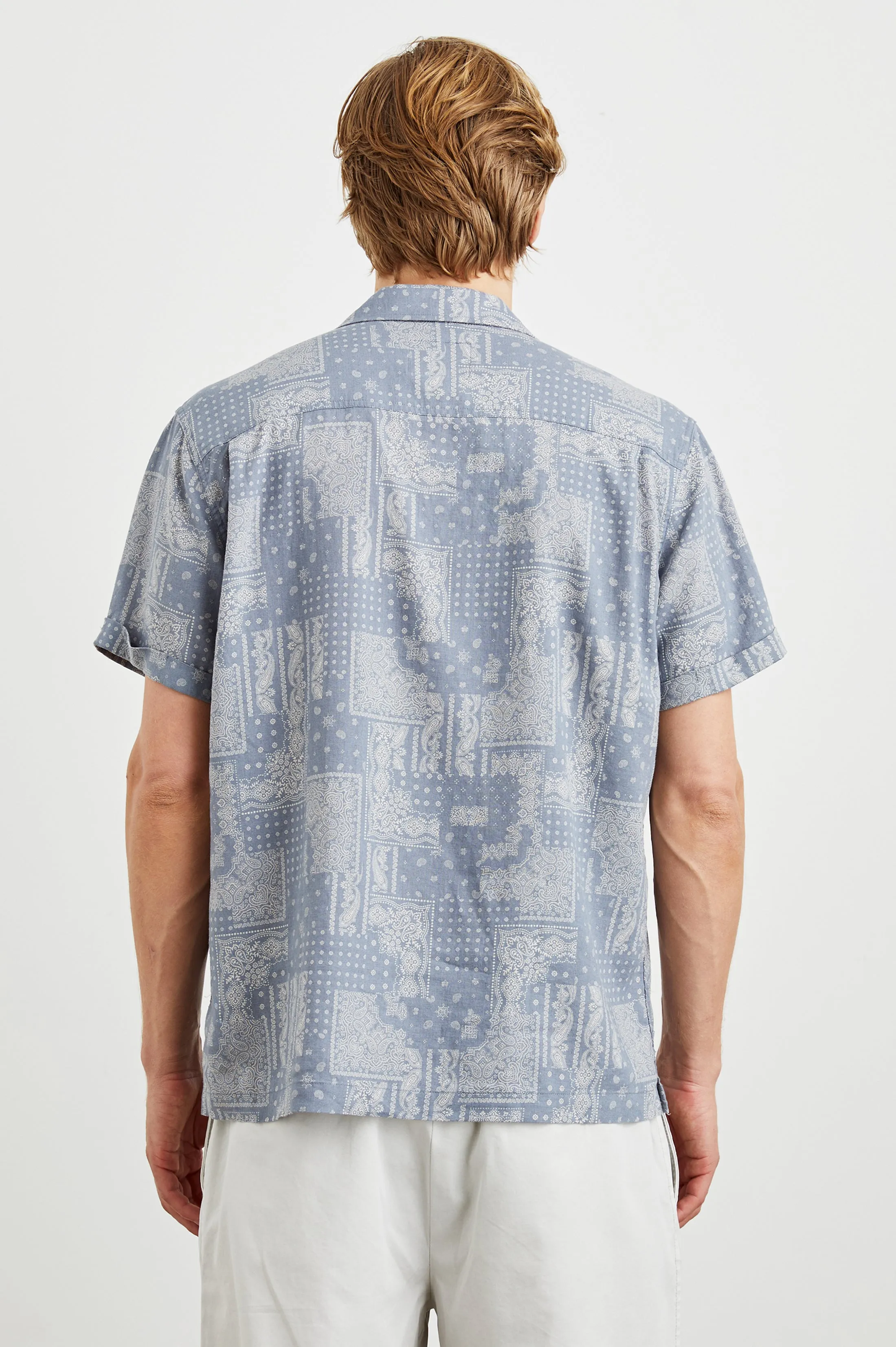 ACE SHIRT - PATCHWORK BANDANA SLATE sold by Rails product image thumbnail 4