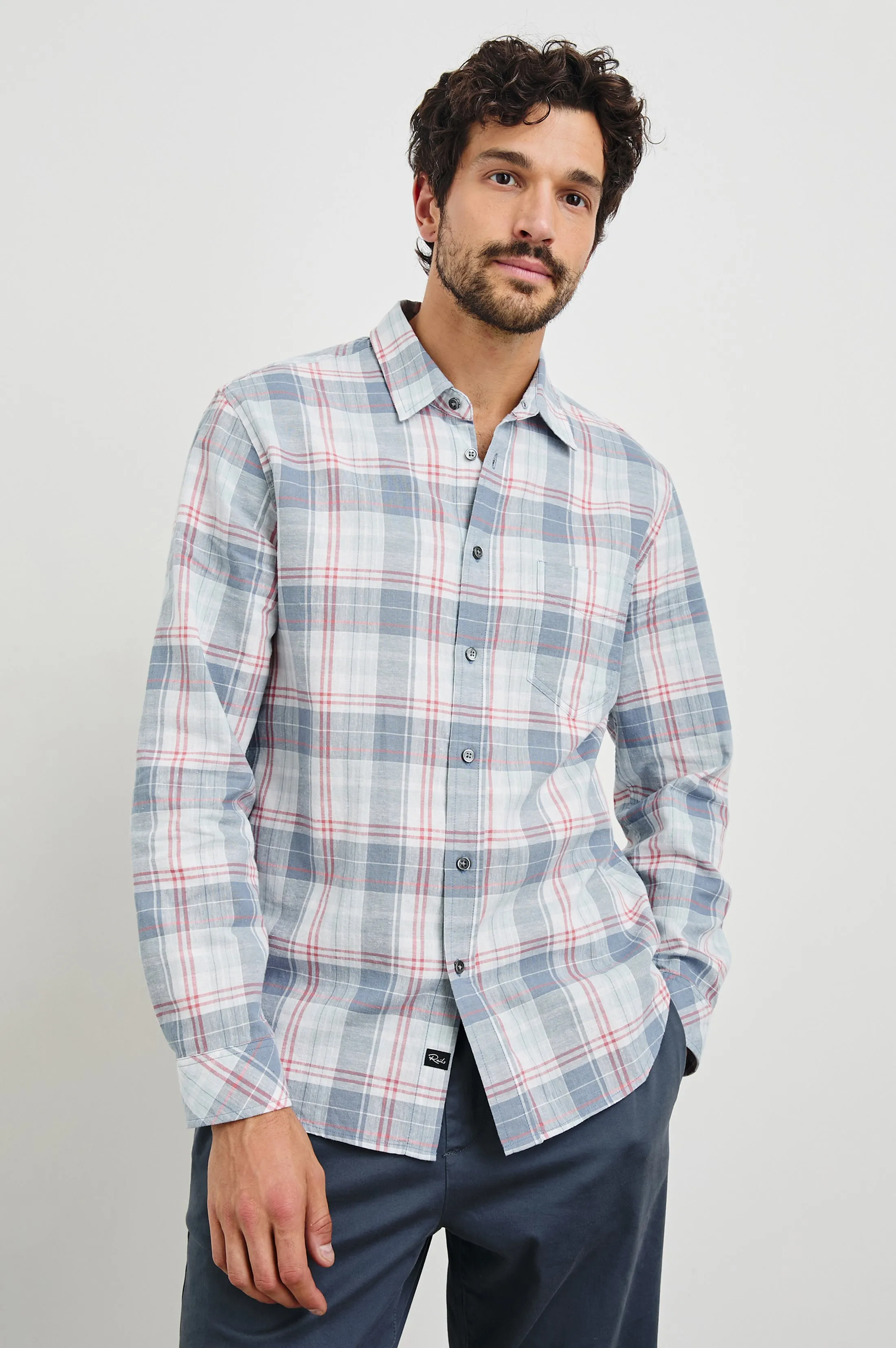 CLYDE SHIRT - LEGACY BLUE CRIMSON sold by Rails