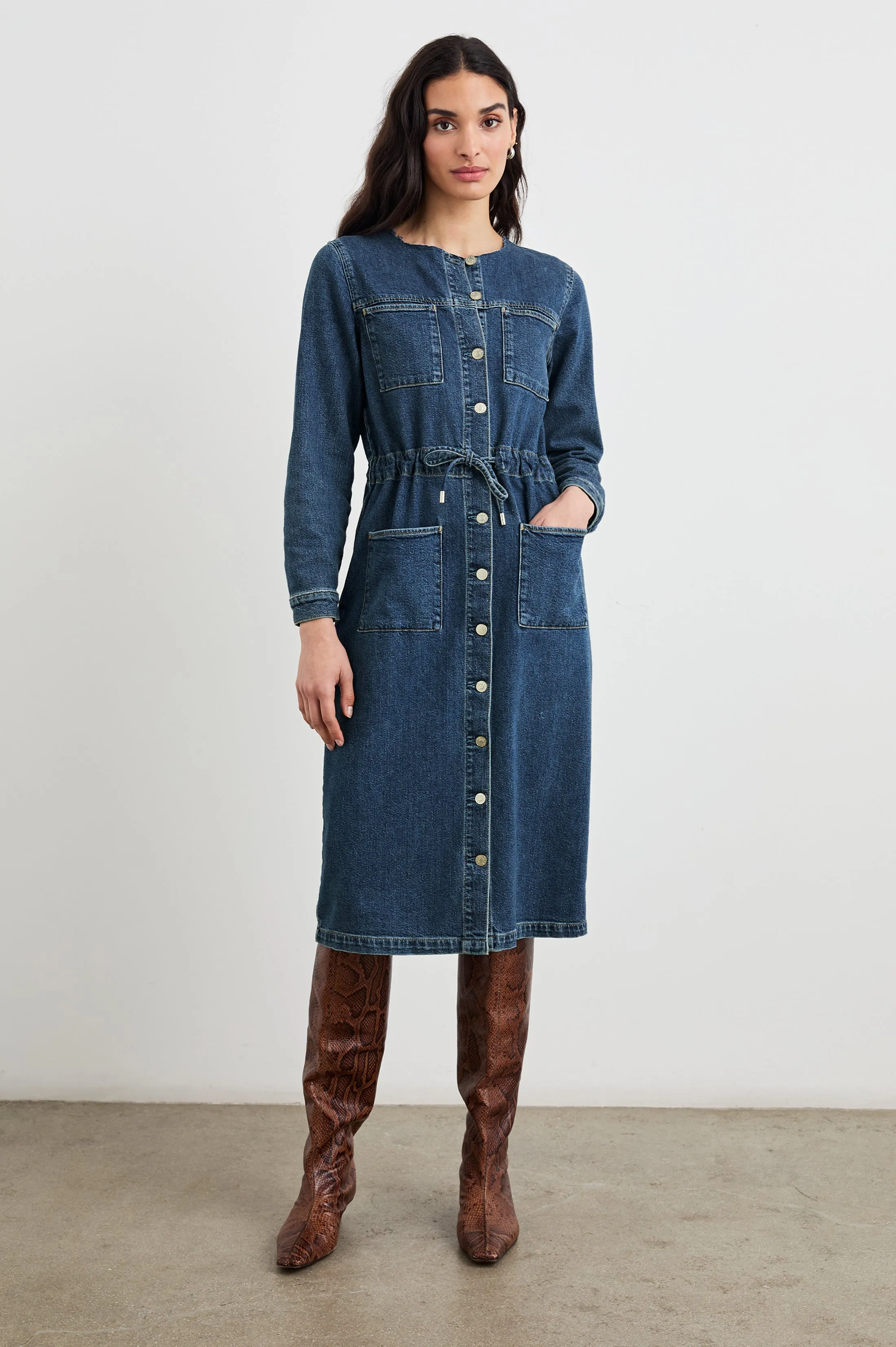 ELYSIAN DRESS - PEBBLE BLUE sold by Rails