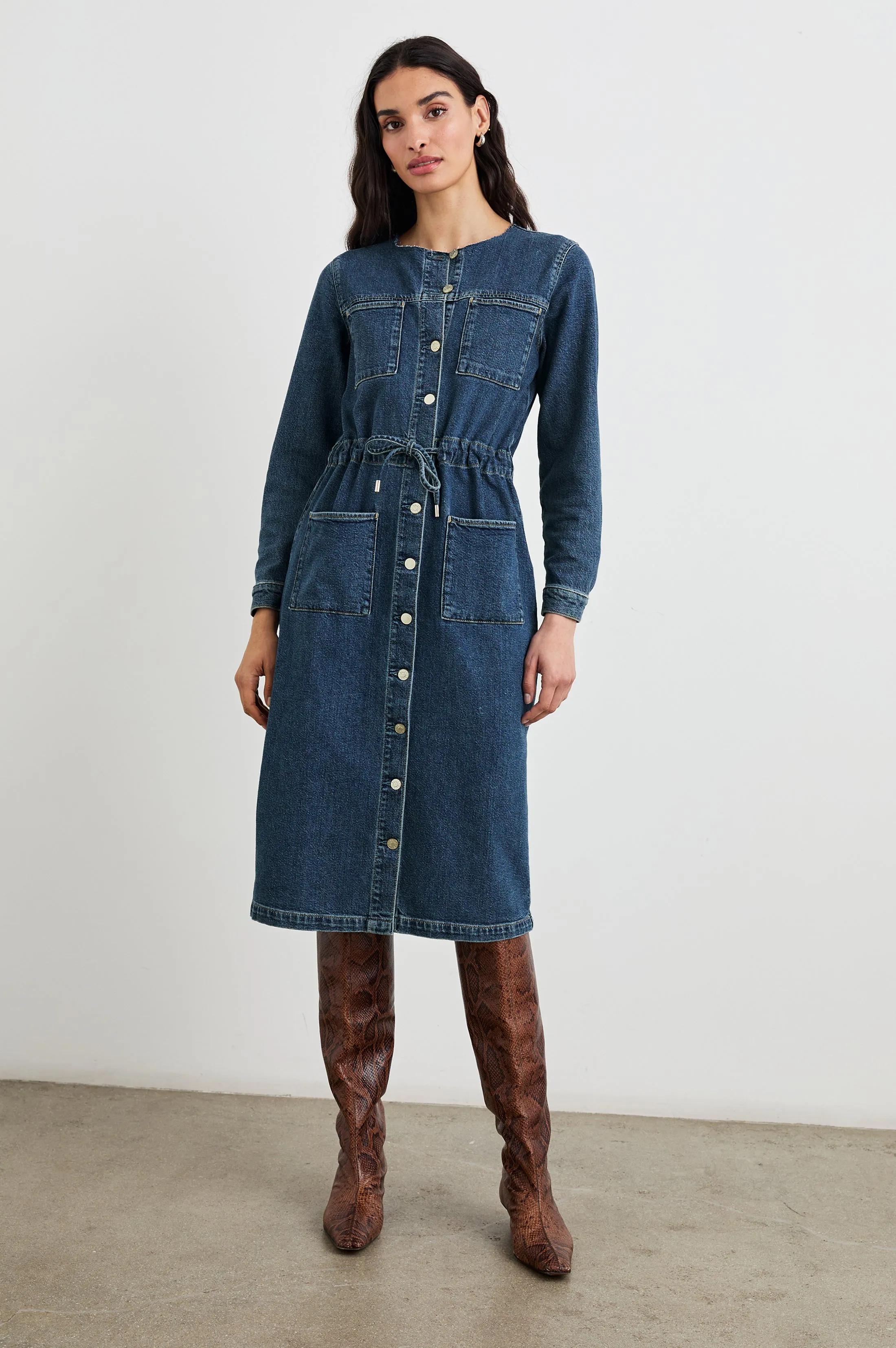 ELYSIAN DRESS - PEBBLE BLUE sold by Rails product image thumbnail 3