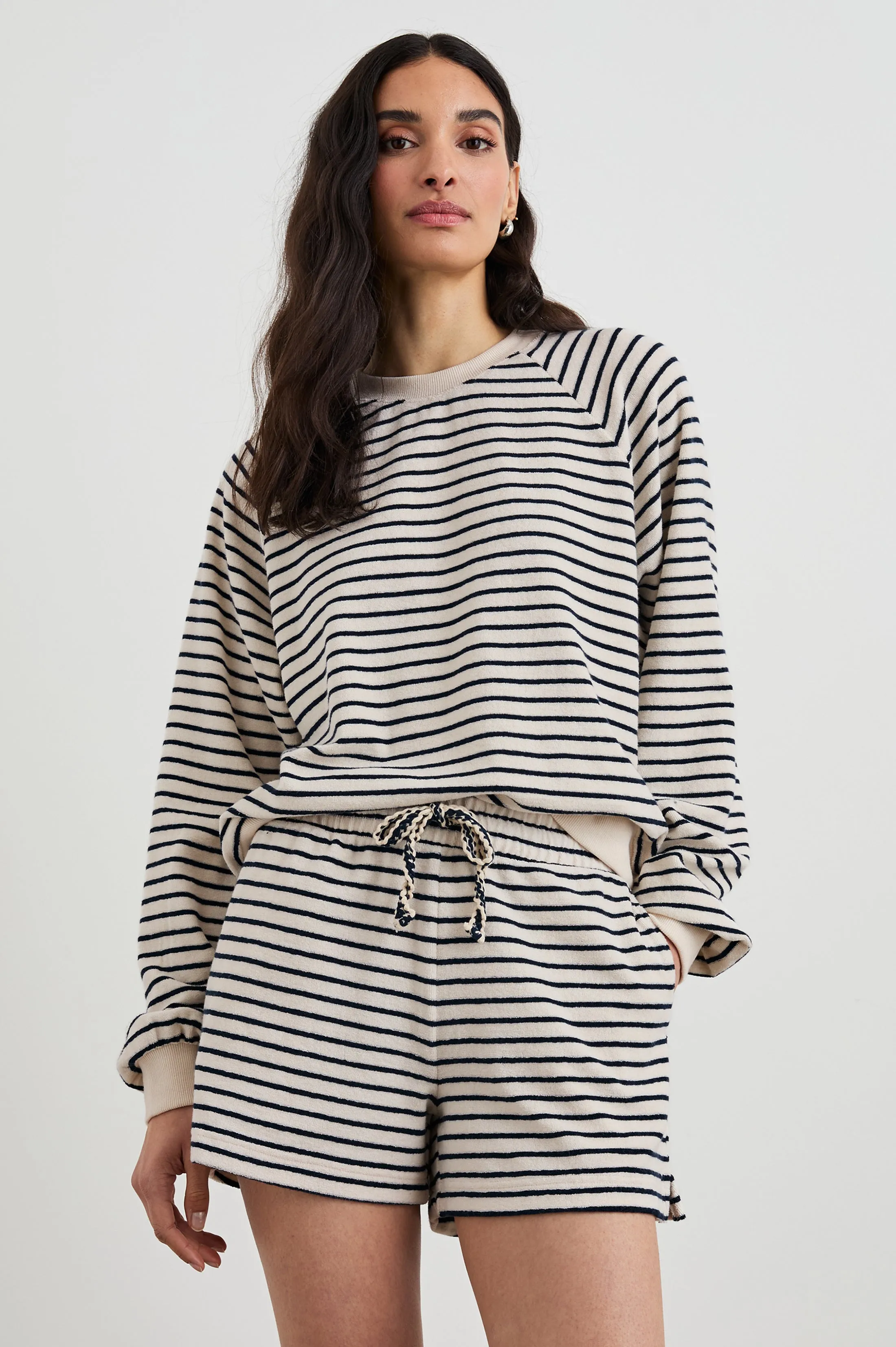 THERON SWEATSHIRT - SAILOR STRIPE TERRY TOWEL sold by Rails