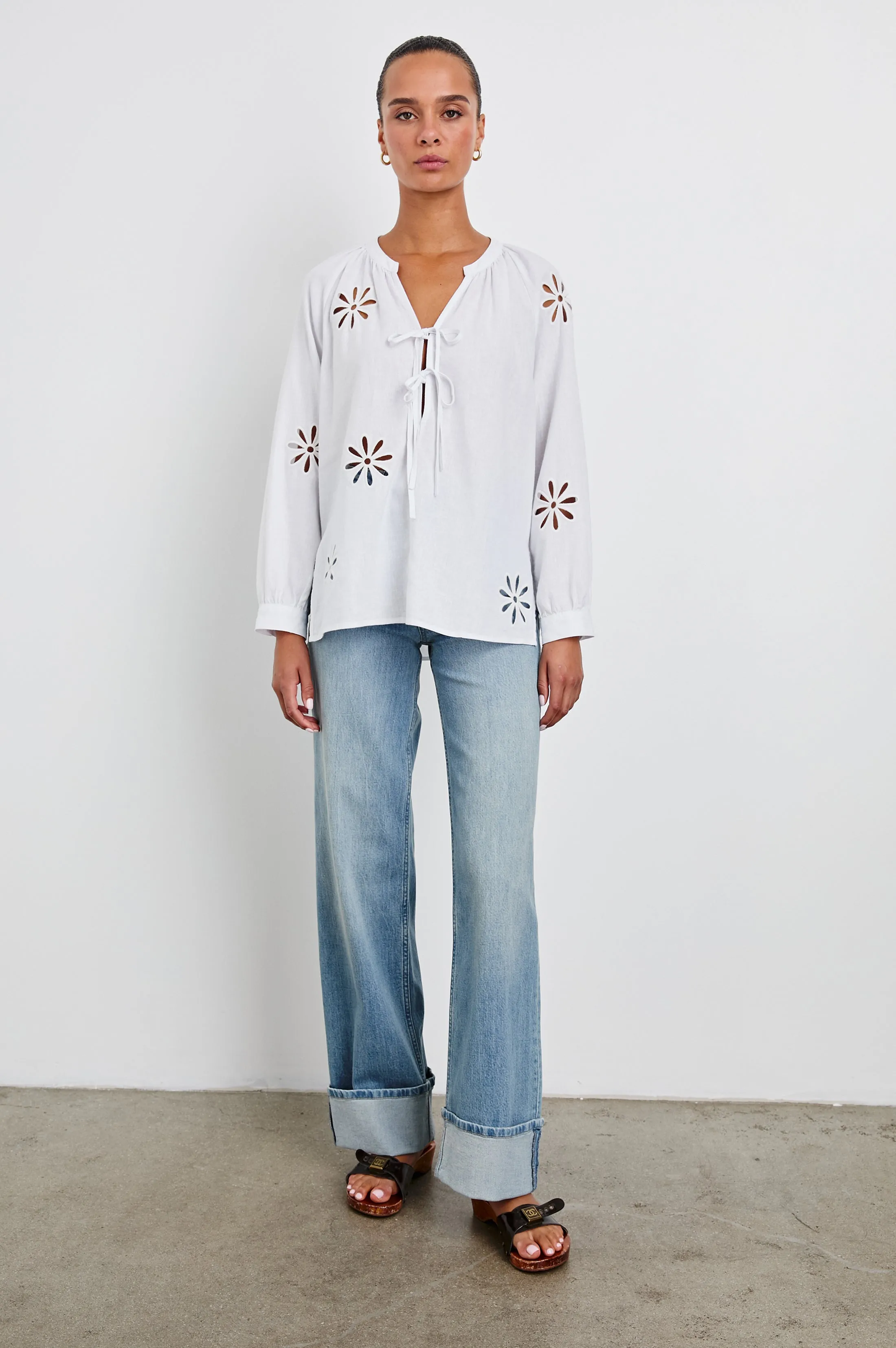 BRIELLE TOP - WHITE EYELET sold by Rails product image thumbnail 4