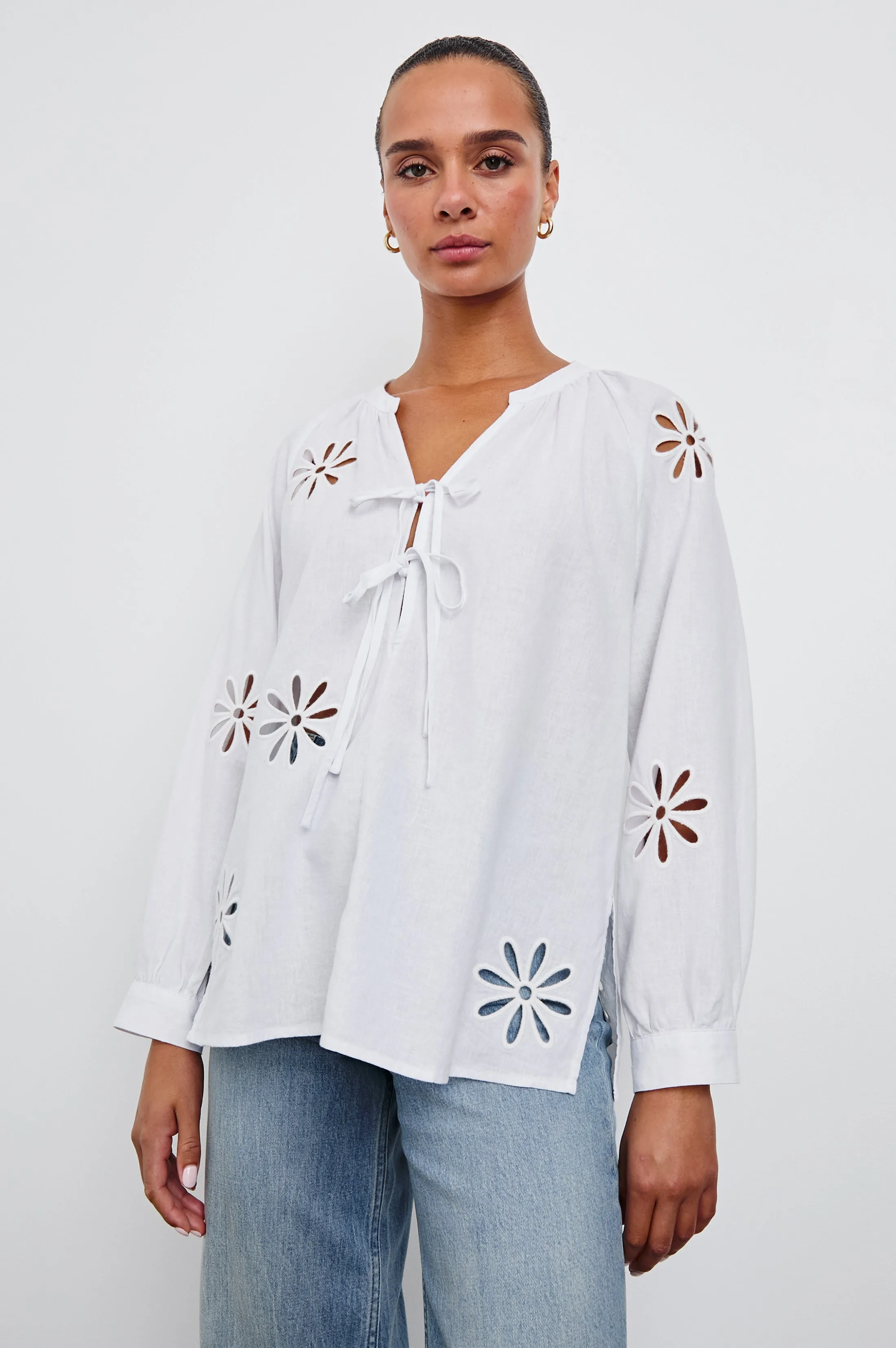 BRIELLE TOP - WHITE EYELET sold by Rails