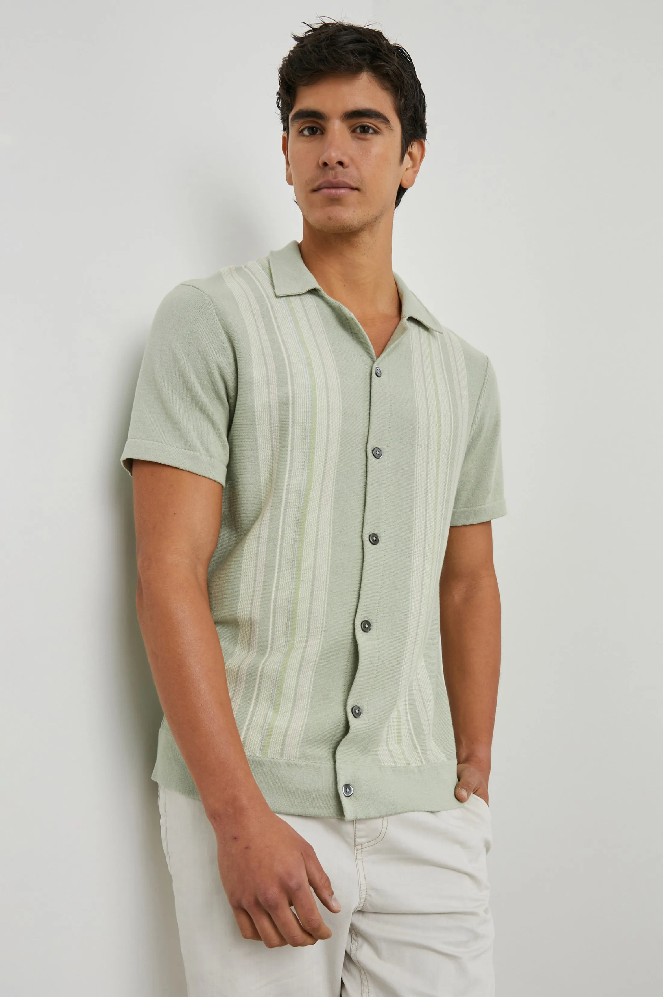 SILAS SHIRT - SAGE IRIDESCENT MULTI sold by Rails