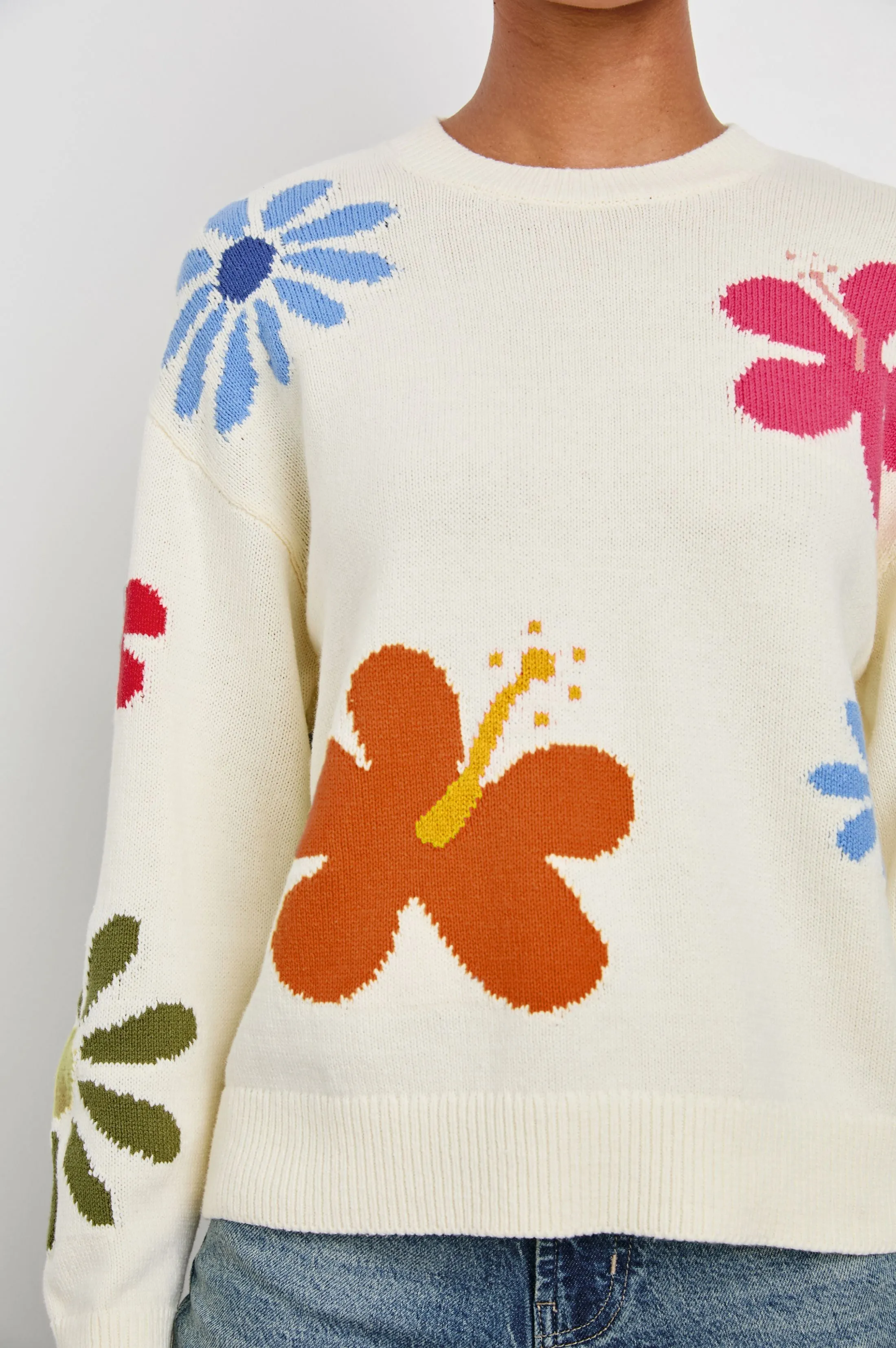 ZOEY SWEATER - IVORY HIBISCUS sold by Rails product image thumbnail 2