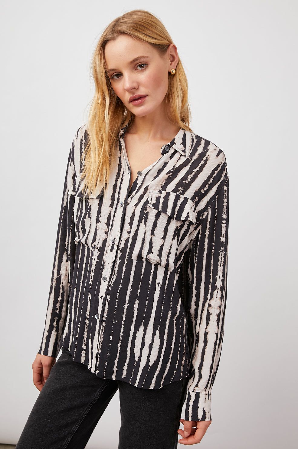 CORI SHIRT - BLACK NILE sold by Rails