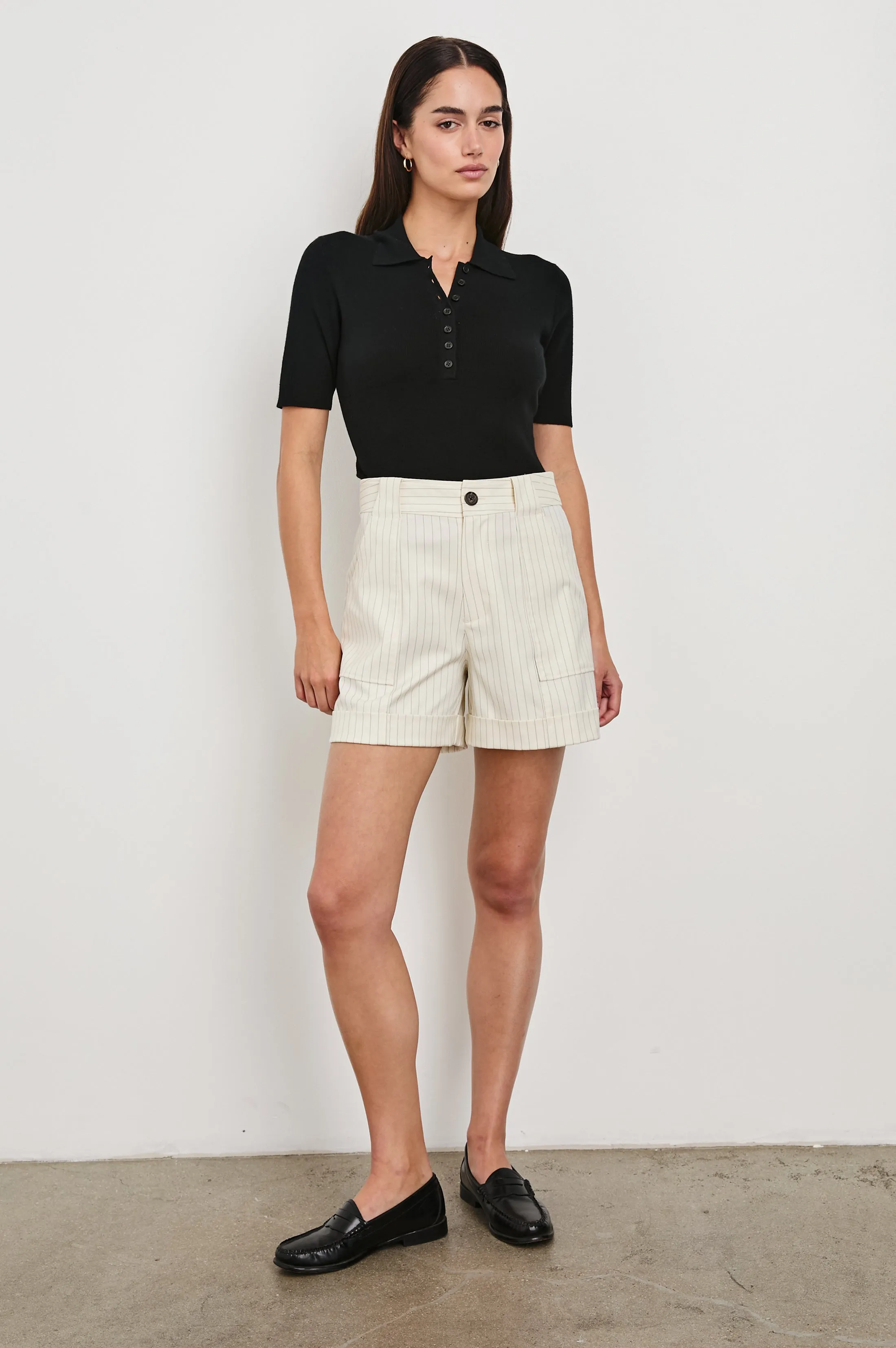 MARYAM SHORT - BIRCH PINSTRIPE sold by Rails product image thumbnail 4