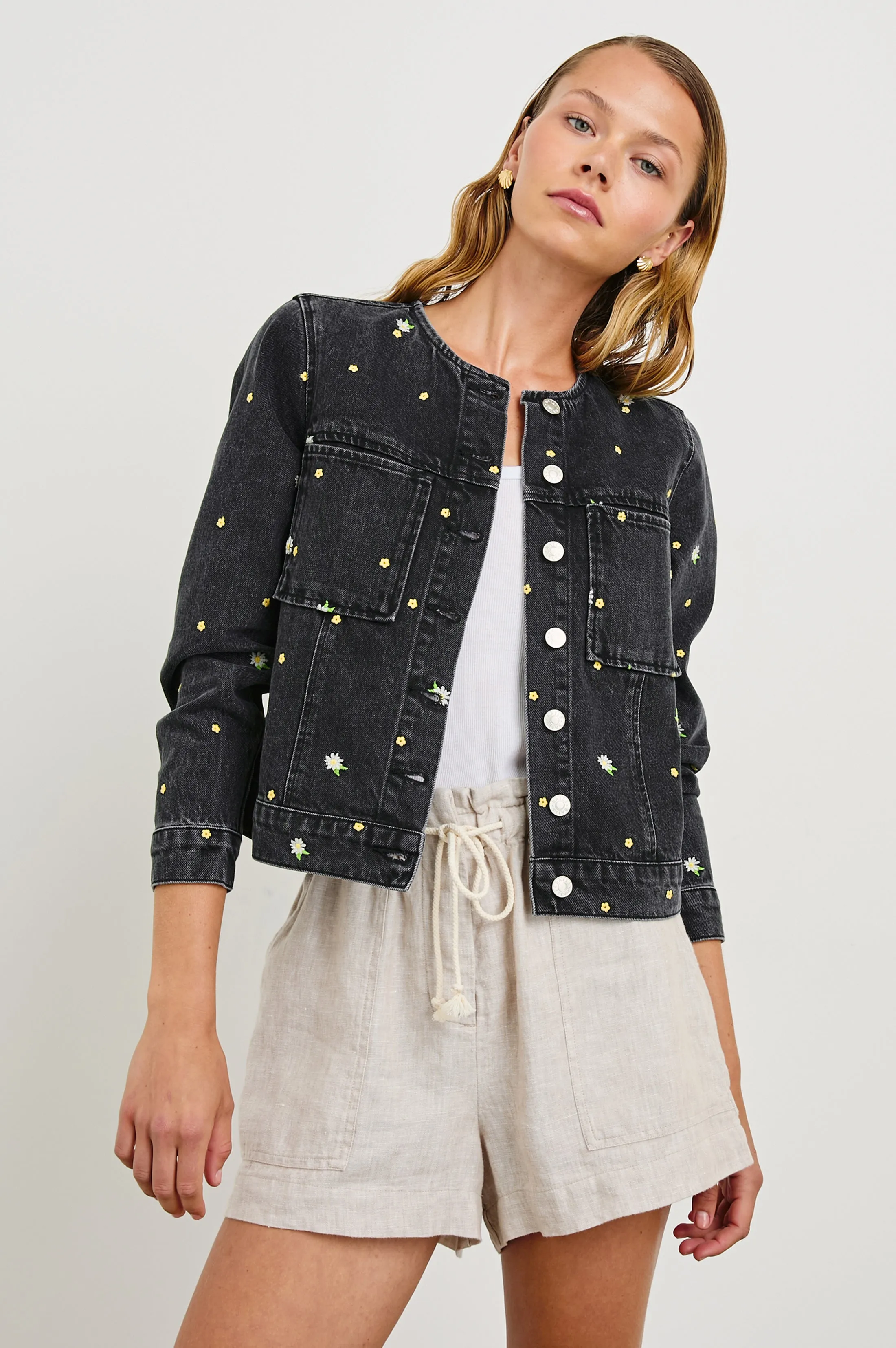 LIDO JACKET - ASH BLACK FLORAL sold by Rails