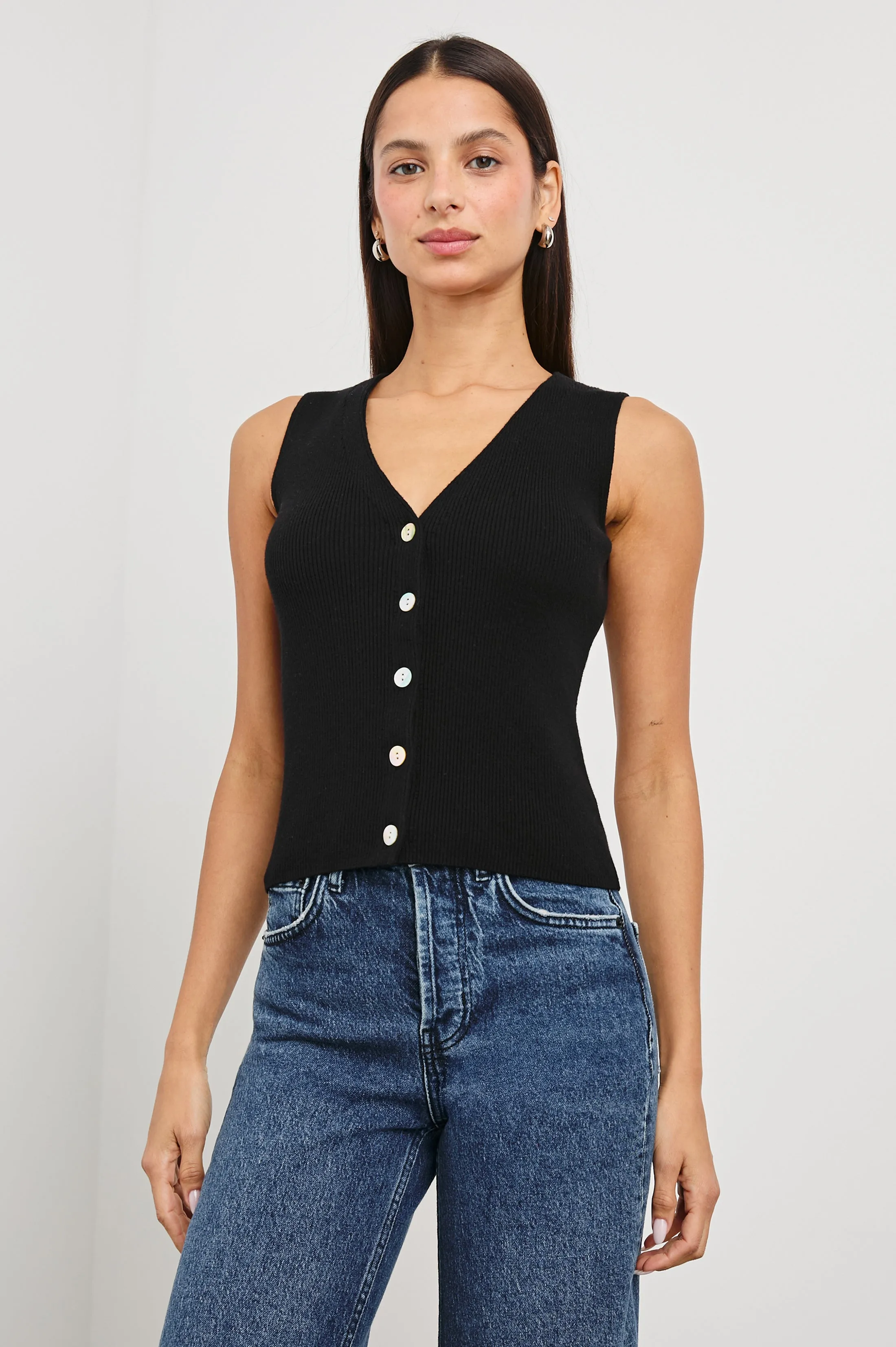 ROSA VEST - BLACK sold by Rails