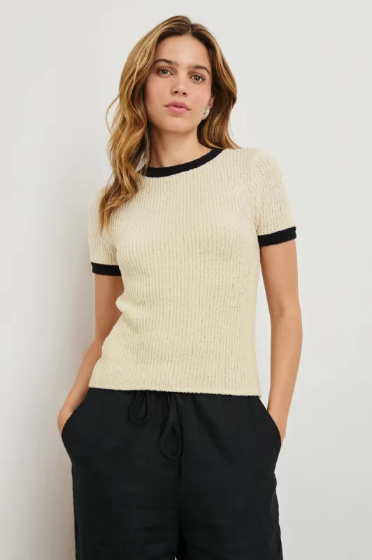 MEREDITH TOP - IVORY BLACK sold by Rails