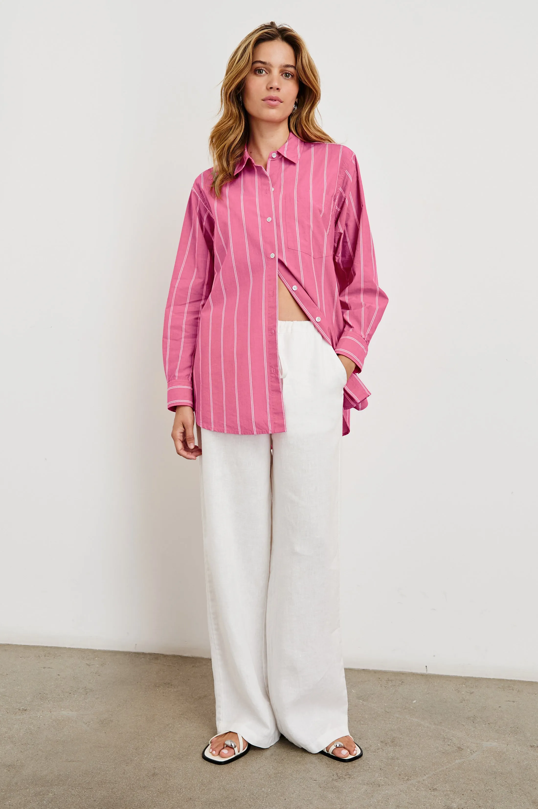 ELSA SHIRT - HIBISCUS WHITE STRIPE sold by Rails product image thumbnail 4