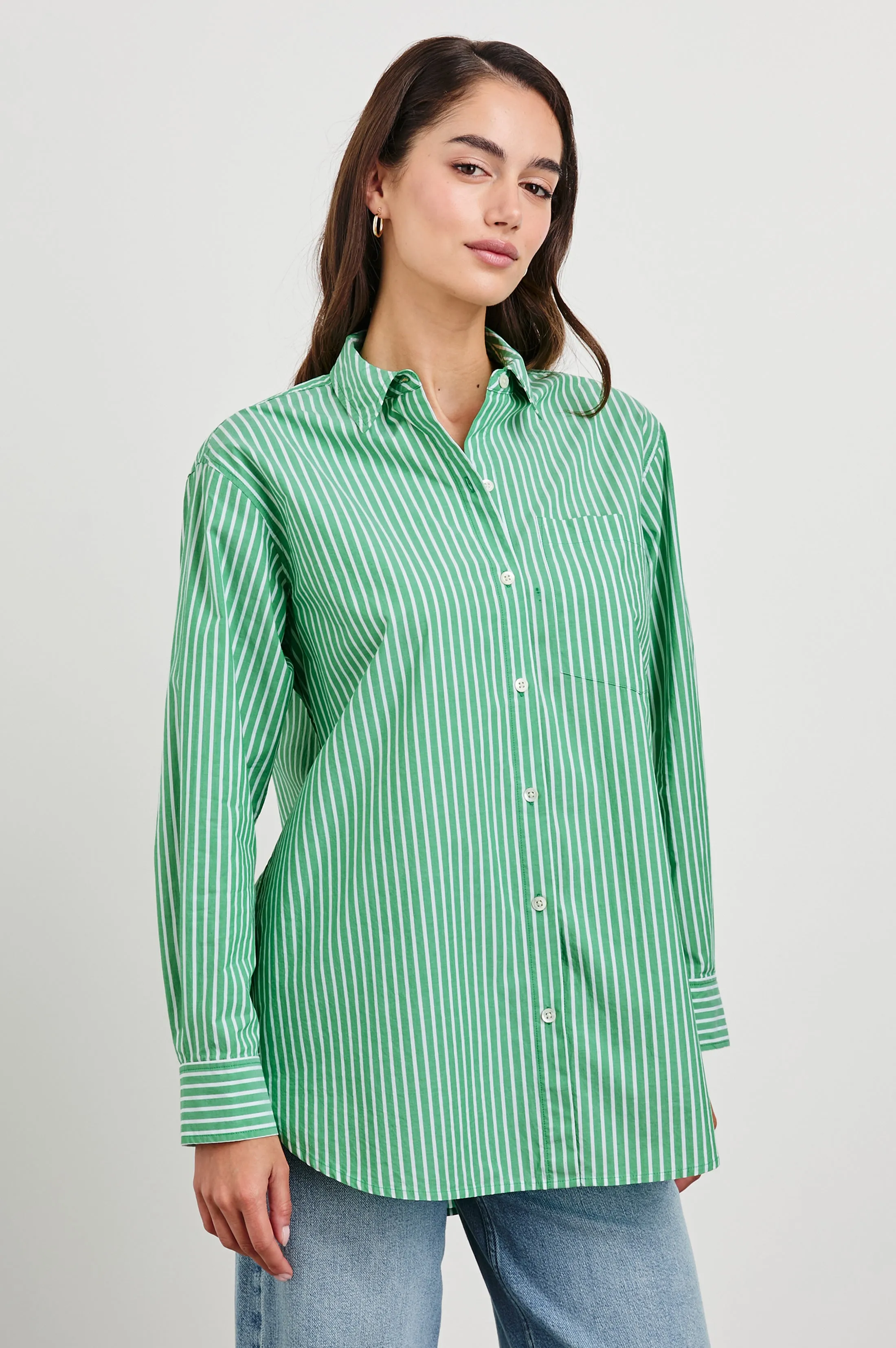 ELSA SHIRT - KELLY WHITE STRIPE sold by Rails product image thumbnail 4