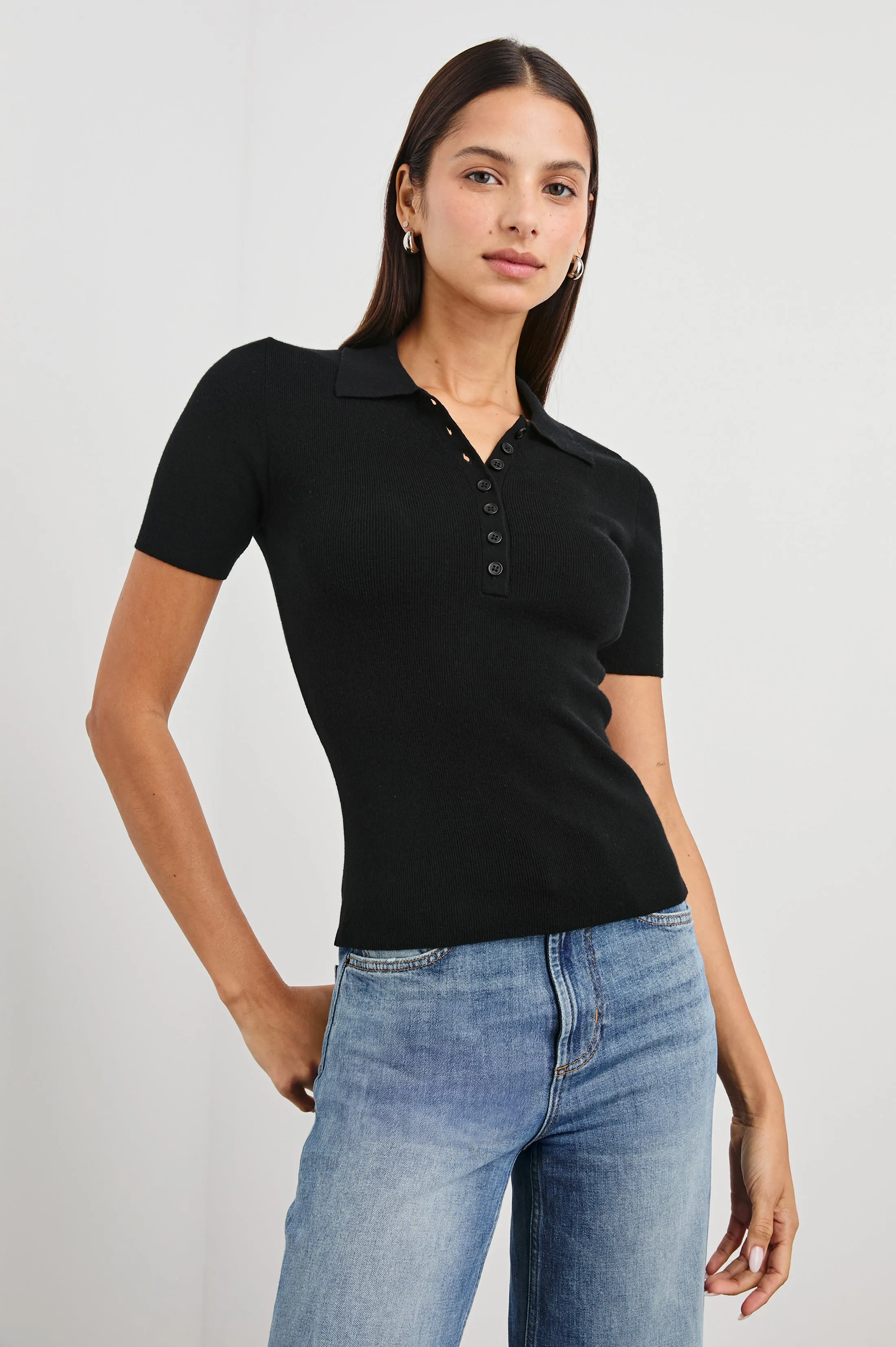 COURT POLO SHIRT - BLACK sold by Rails product image thumbnail 4