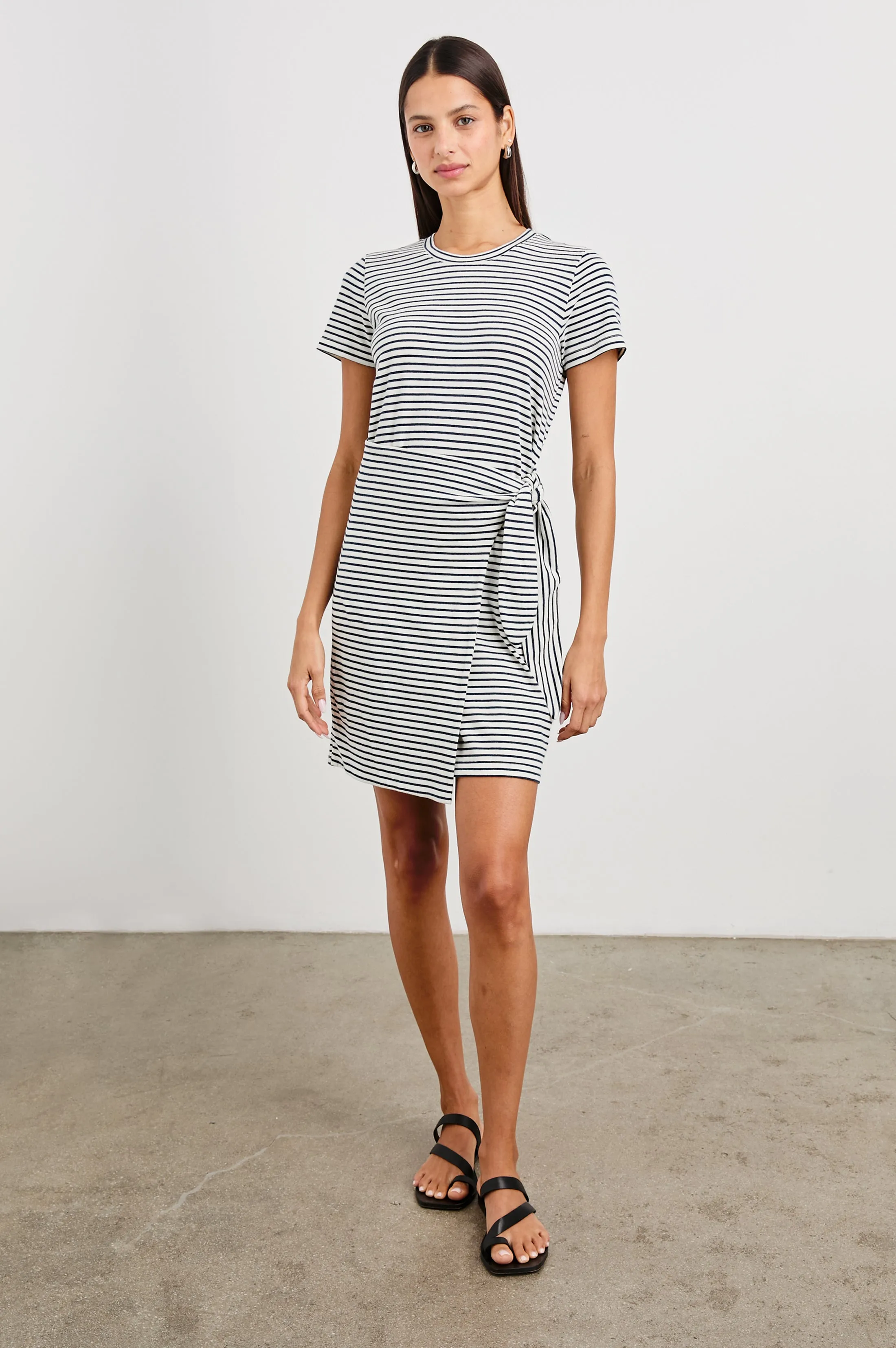 EDIE DRESS - IVORY NAVY MICRO STRIPE sold by Rails product image thumbnail 4