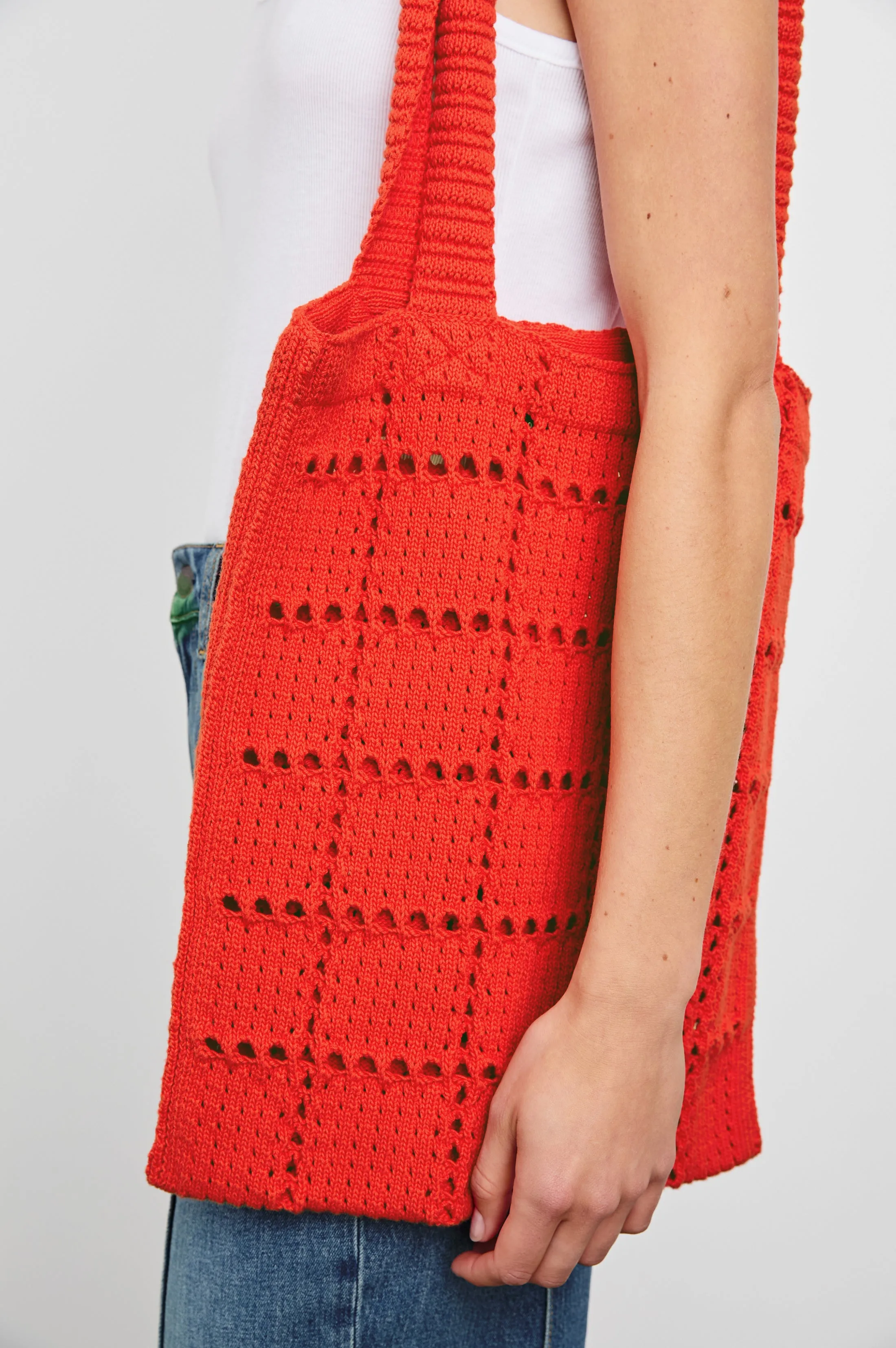 CROCHET TOTE - CHERRY sold by Rails product image thumbnail 2