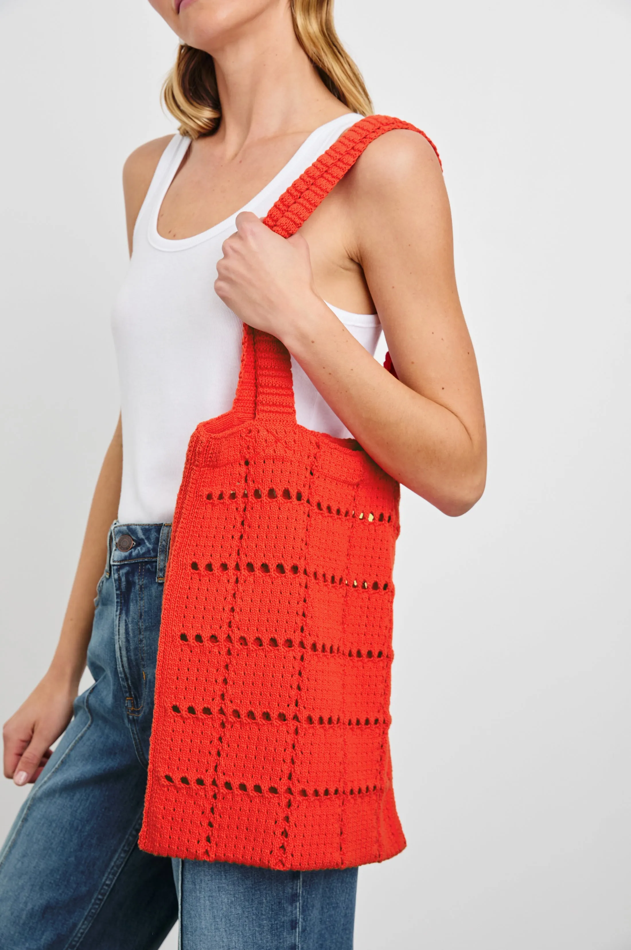 CROCHET TOTE - CHERRY sold by Rails product image thumbnail 3