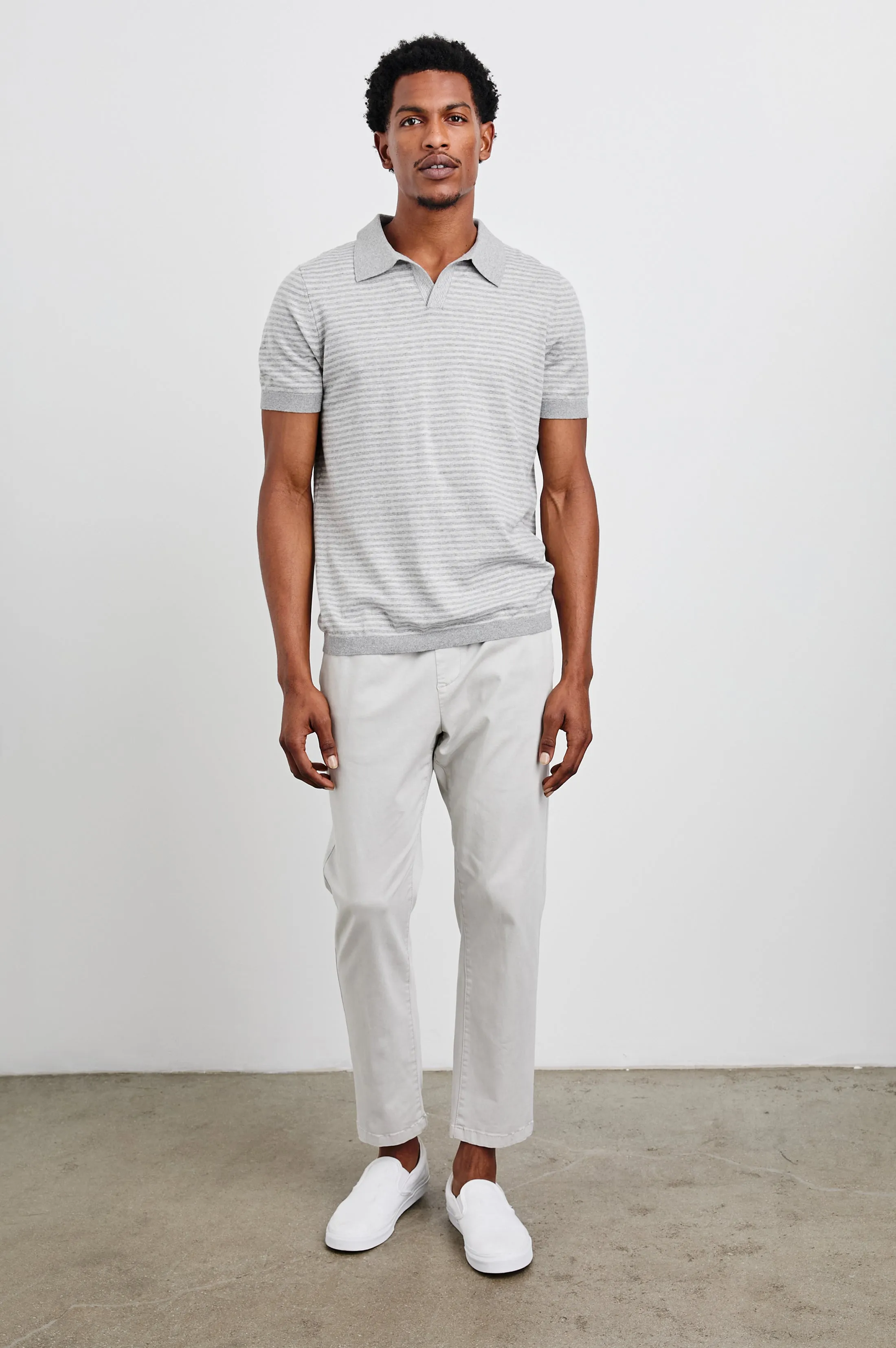 HAYDEN POLO SHIRT - HEATHER GREY STRIPE sold by Rails product image thumbnail 3