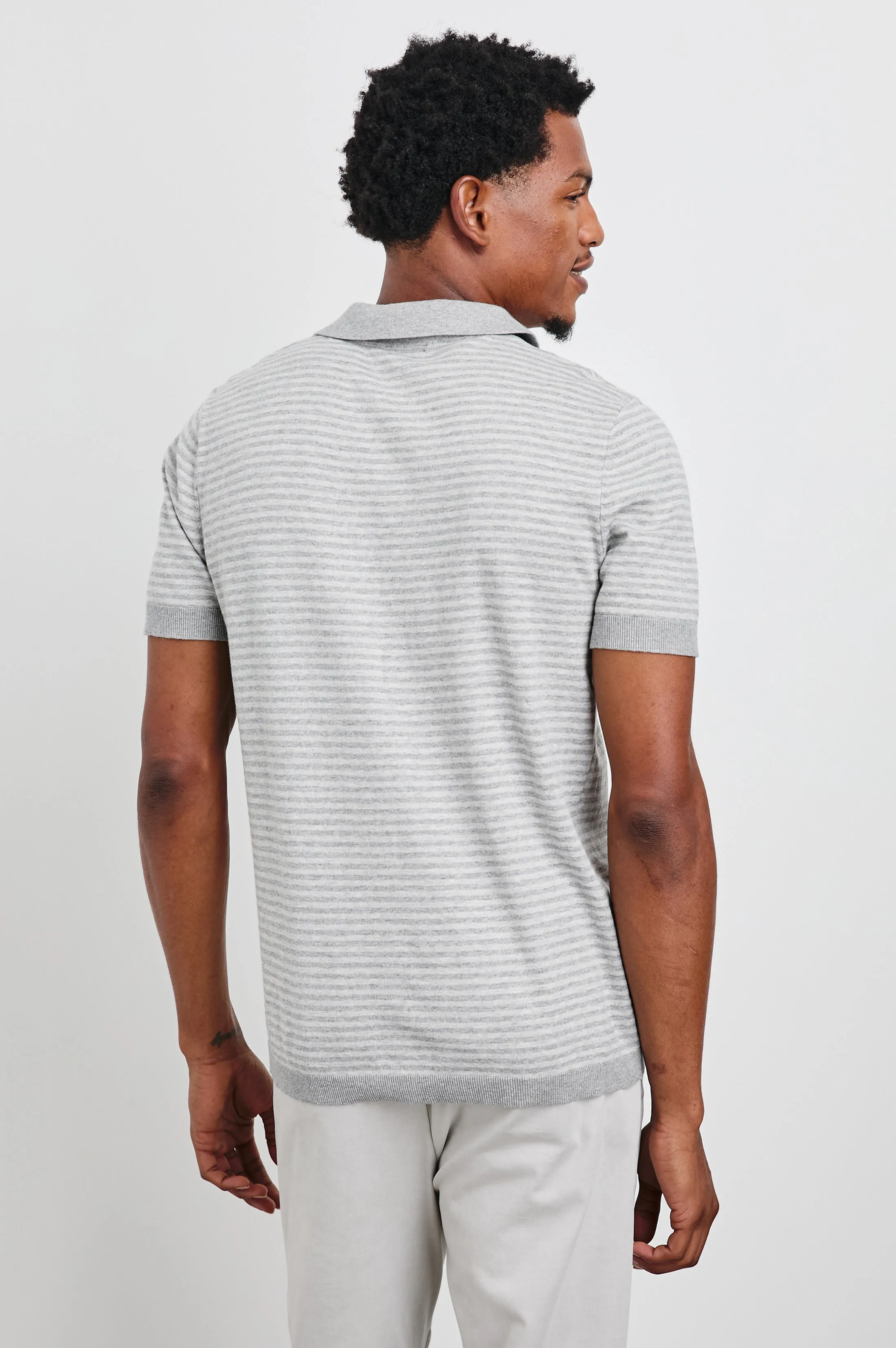 HAYDEN POLO SHIRT - HEATHER GREY STRIPE sold by Rails product image thumbnail 5