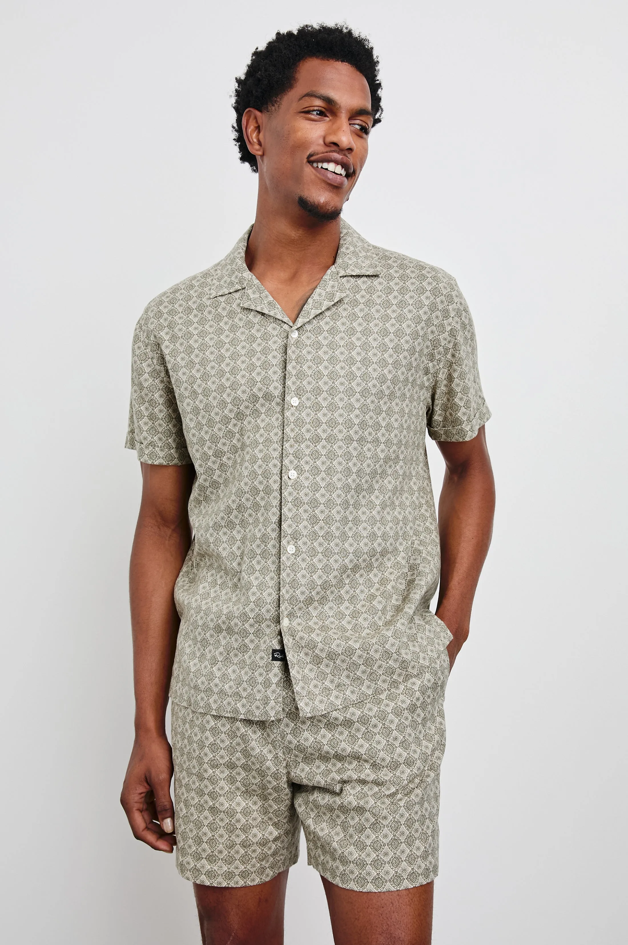 ATLAS SHIRT - DIAMOND OAT OLIVE sold by Rails
