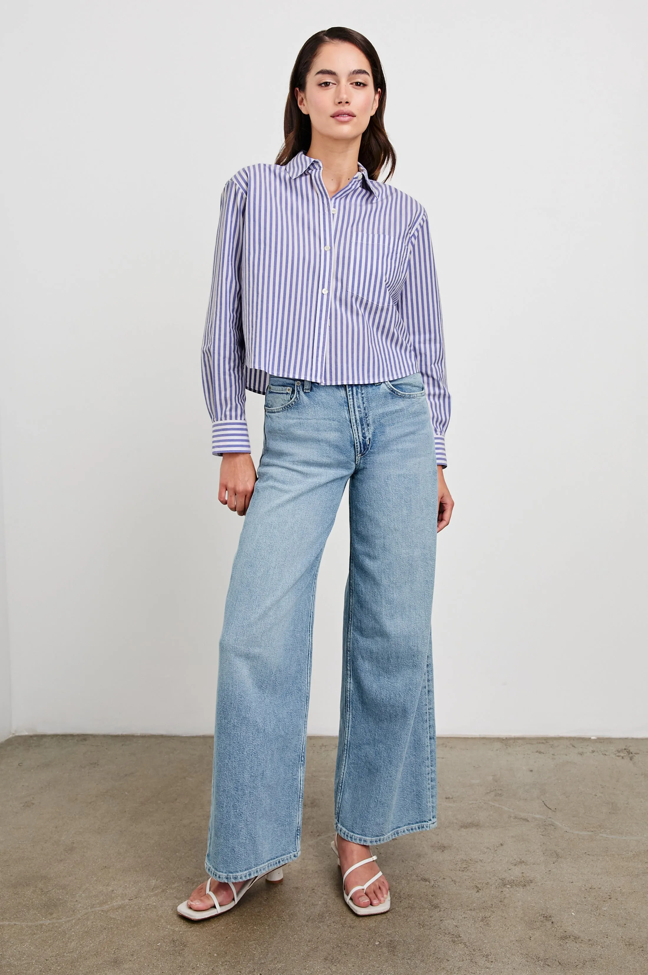 RAMY SHIRT - MARINER WHITE STRIPE sold by Rails product image thumbnail 3