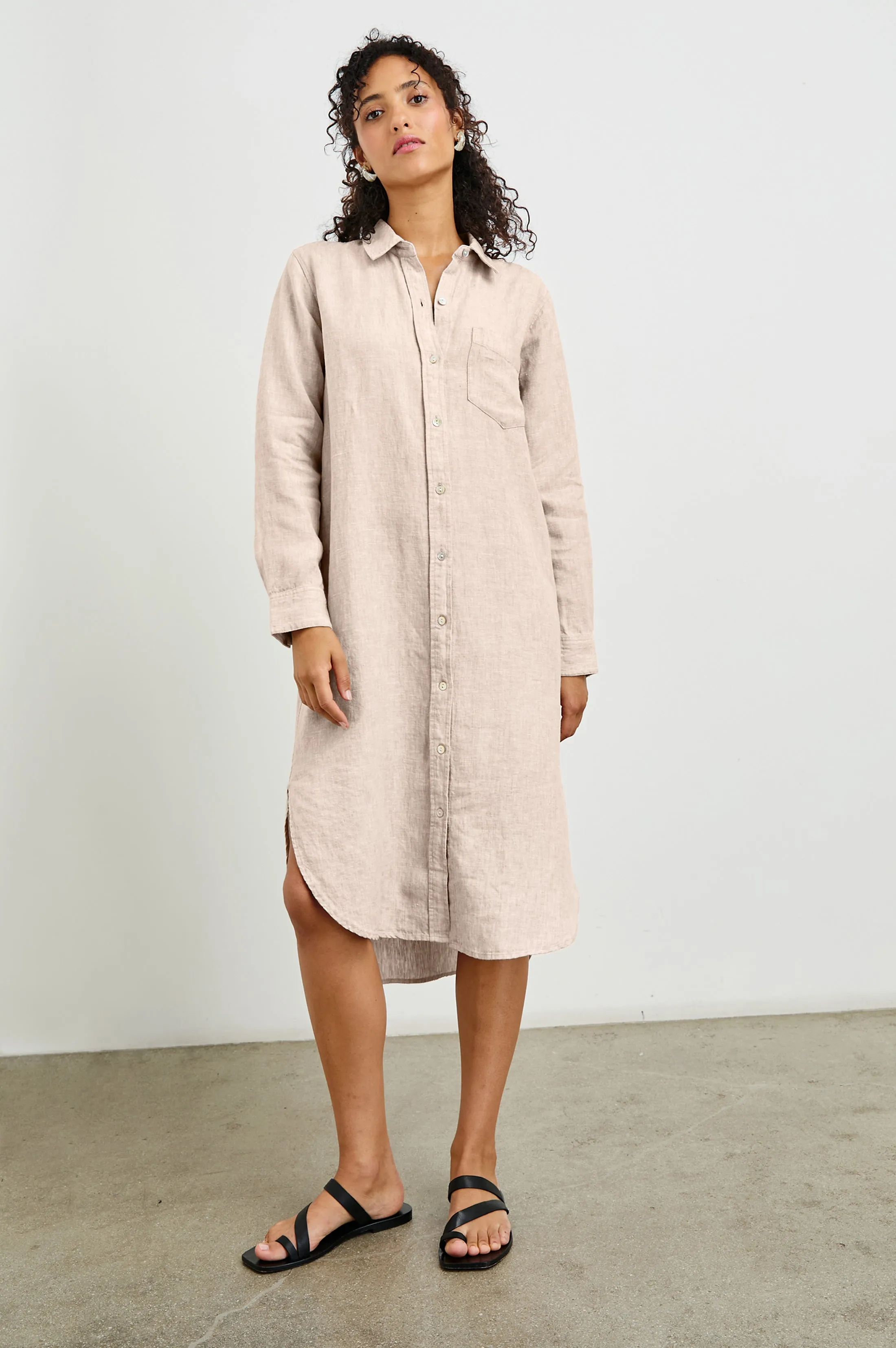 VAL SHIRT DRESS - HEATHERED FLAX sold by Rails