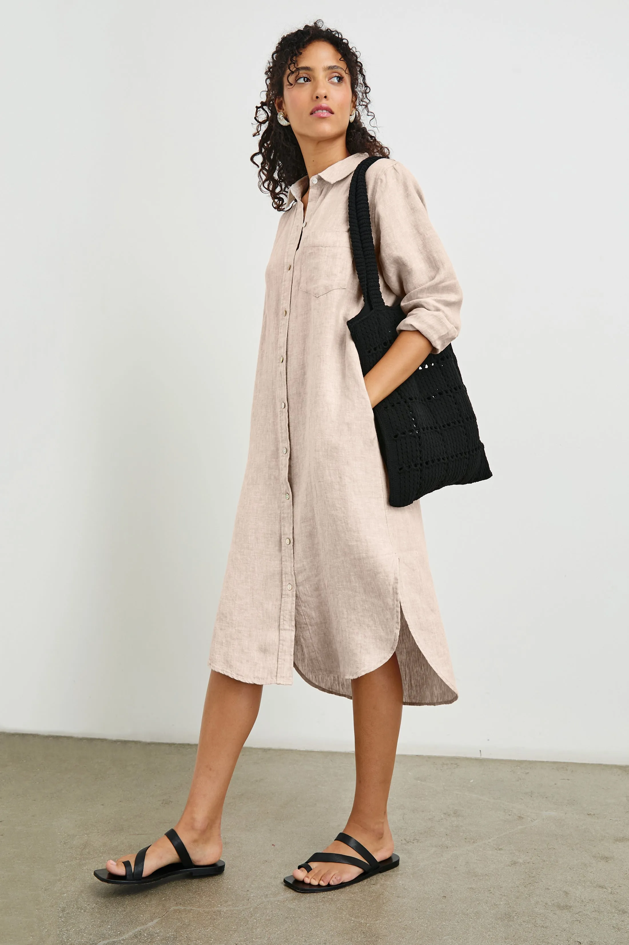 VAL SHIRT DRESS - HEATHERED FLAX sold by Rails product image thumbnail 4