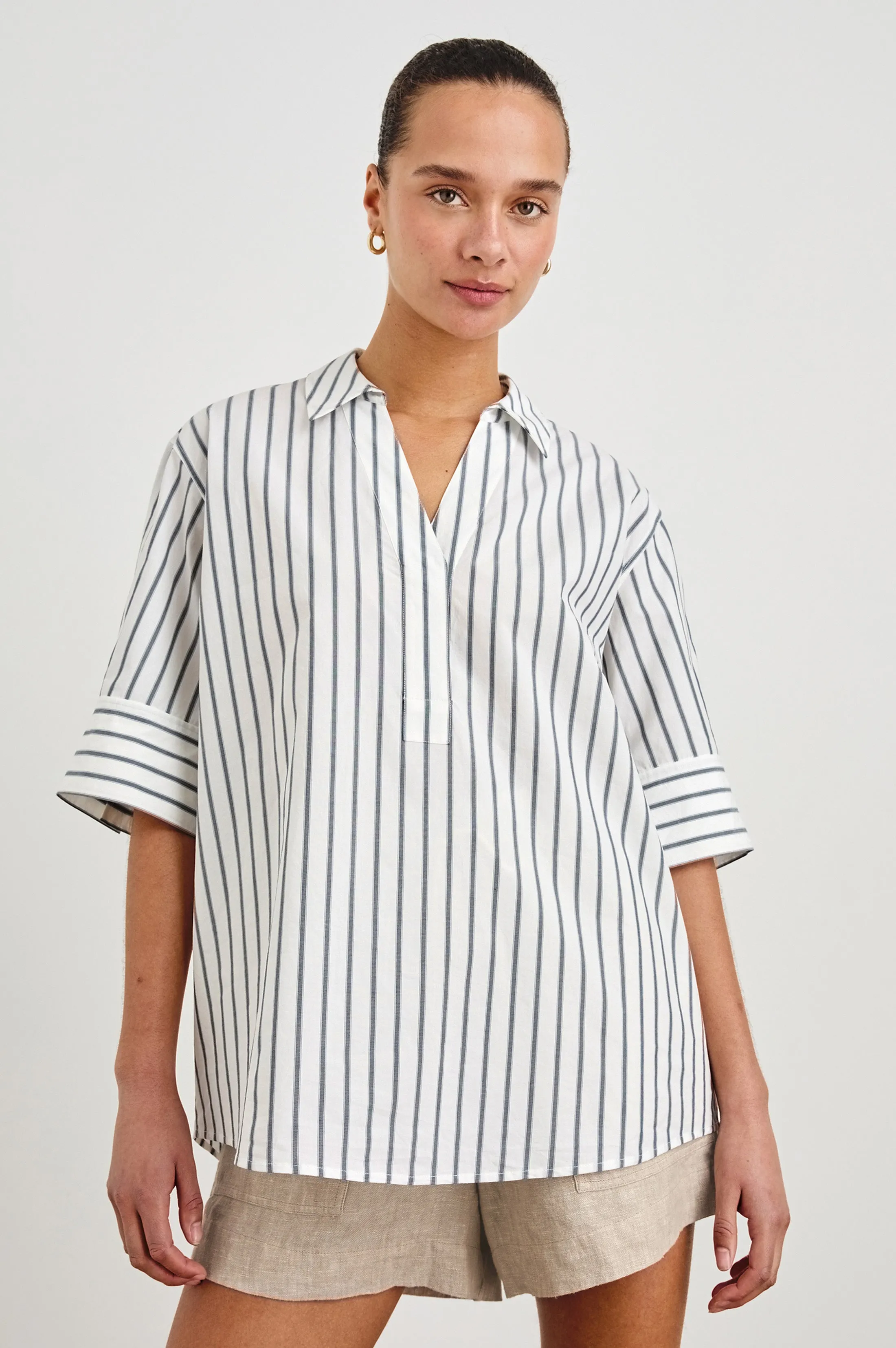 JUDA TOP - CHALK SLATE STRIPE sold by Rails product image thumbnail 3