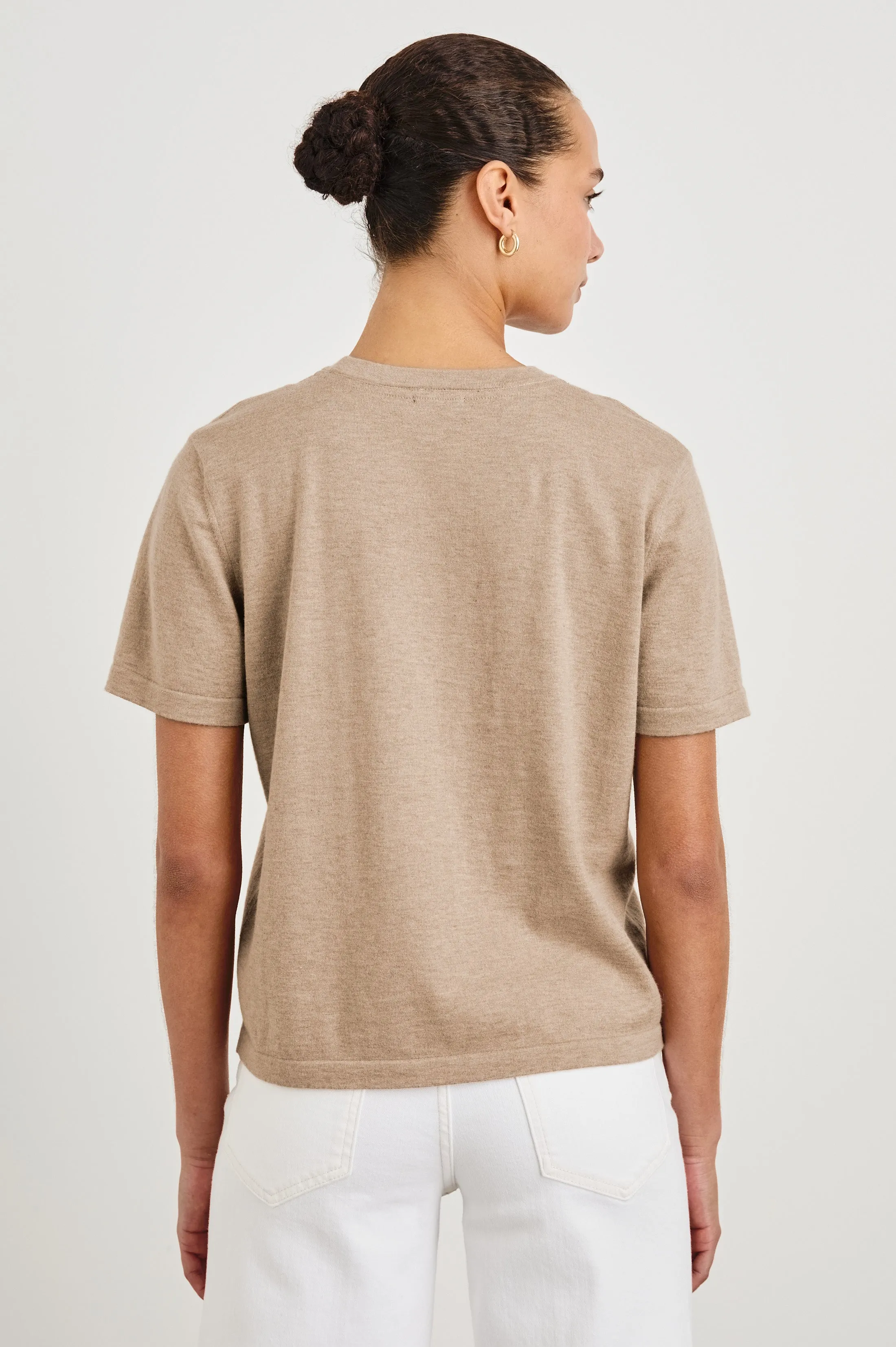 COTTON CASHMERE T-SHIRT - HEATHER OAT sold by Rails product image thumbnail 5