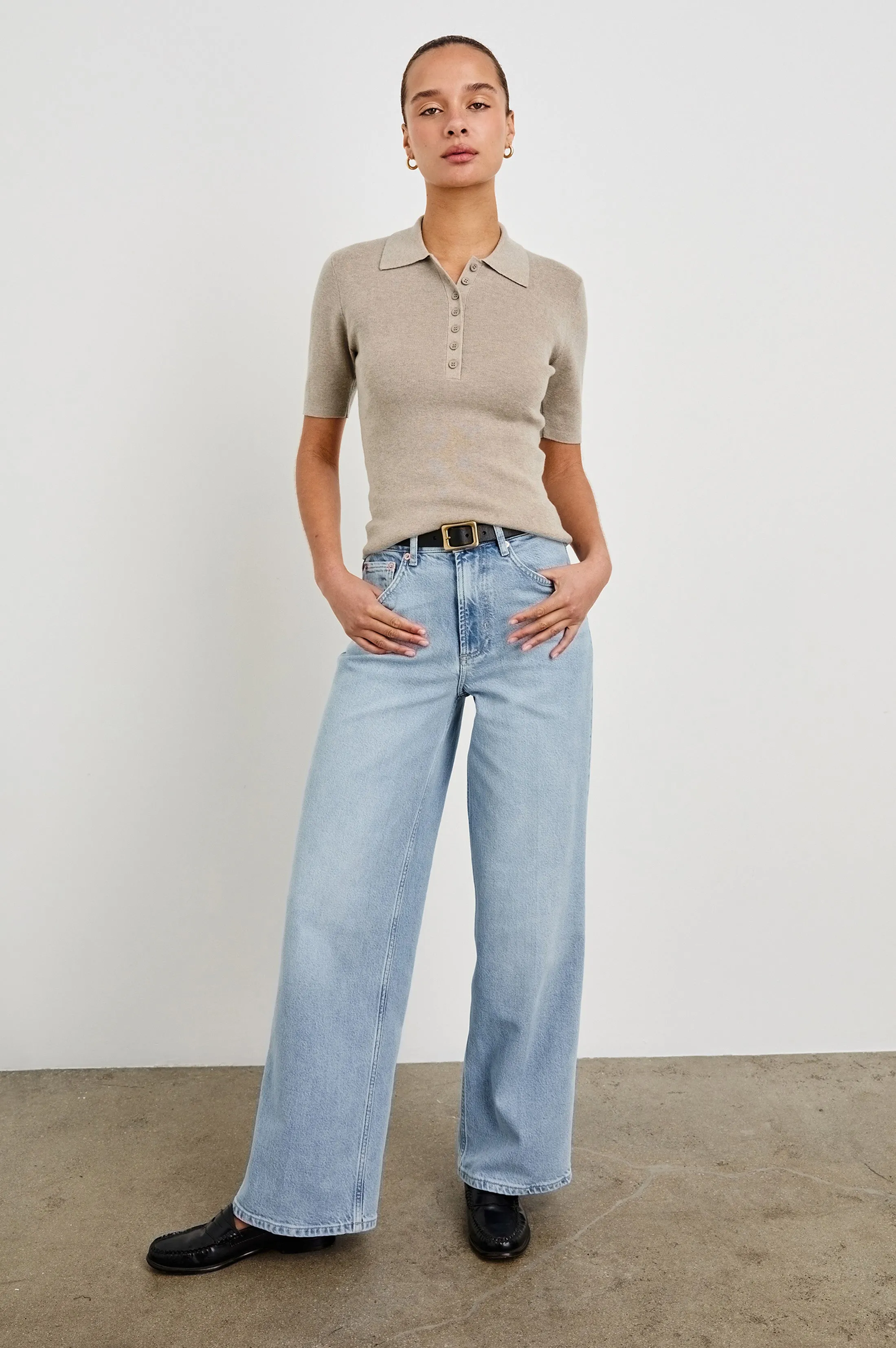 COURT POLO SHIRT - HEATHER OAT sold by Rails product image thumbnail 3