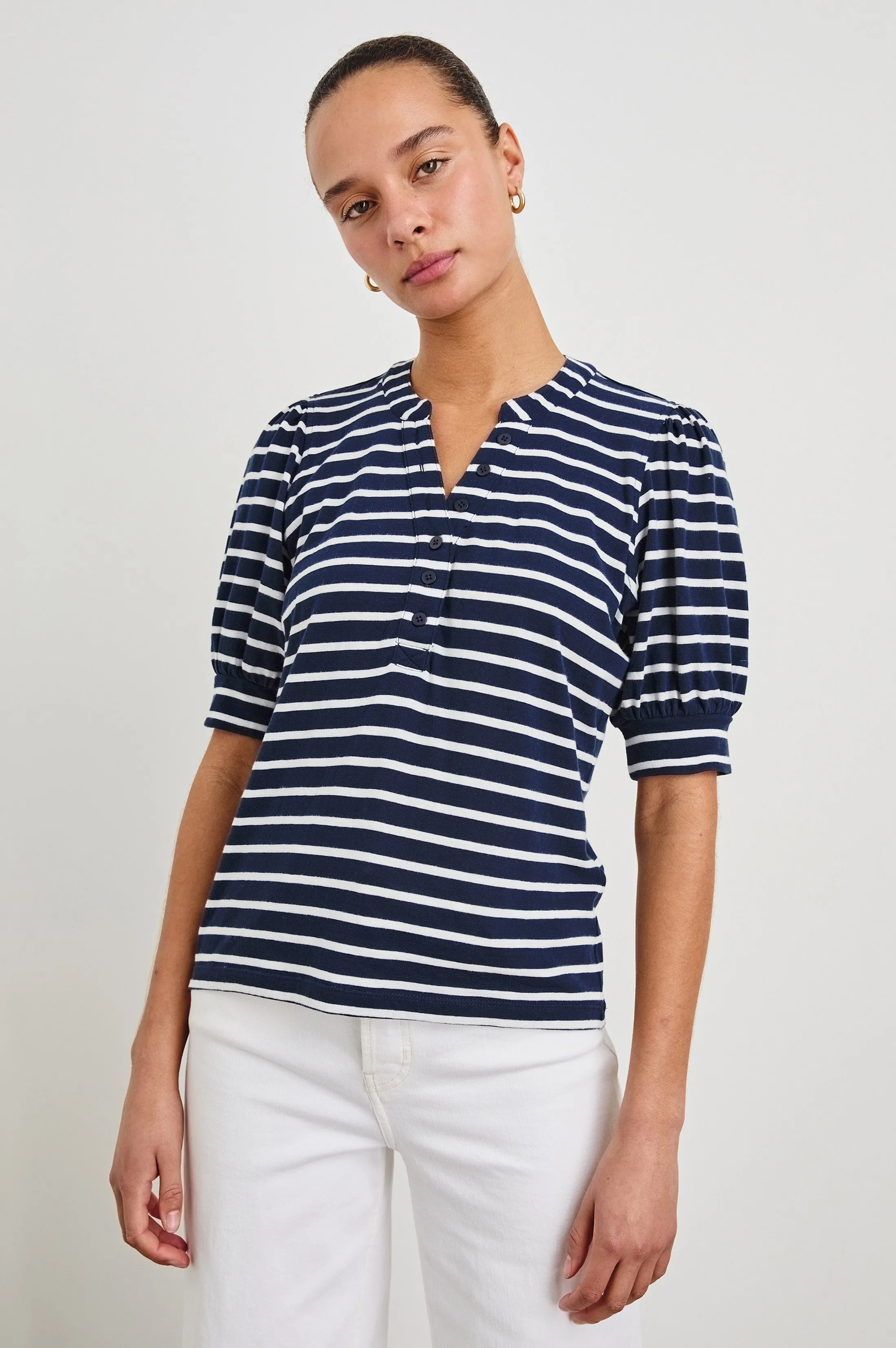 JEWEL TOP - NAVY IVORY STRIPE sold by Rails product image thumbnail 4