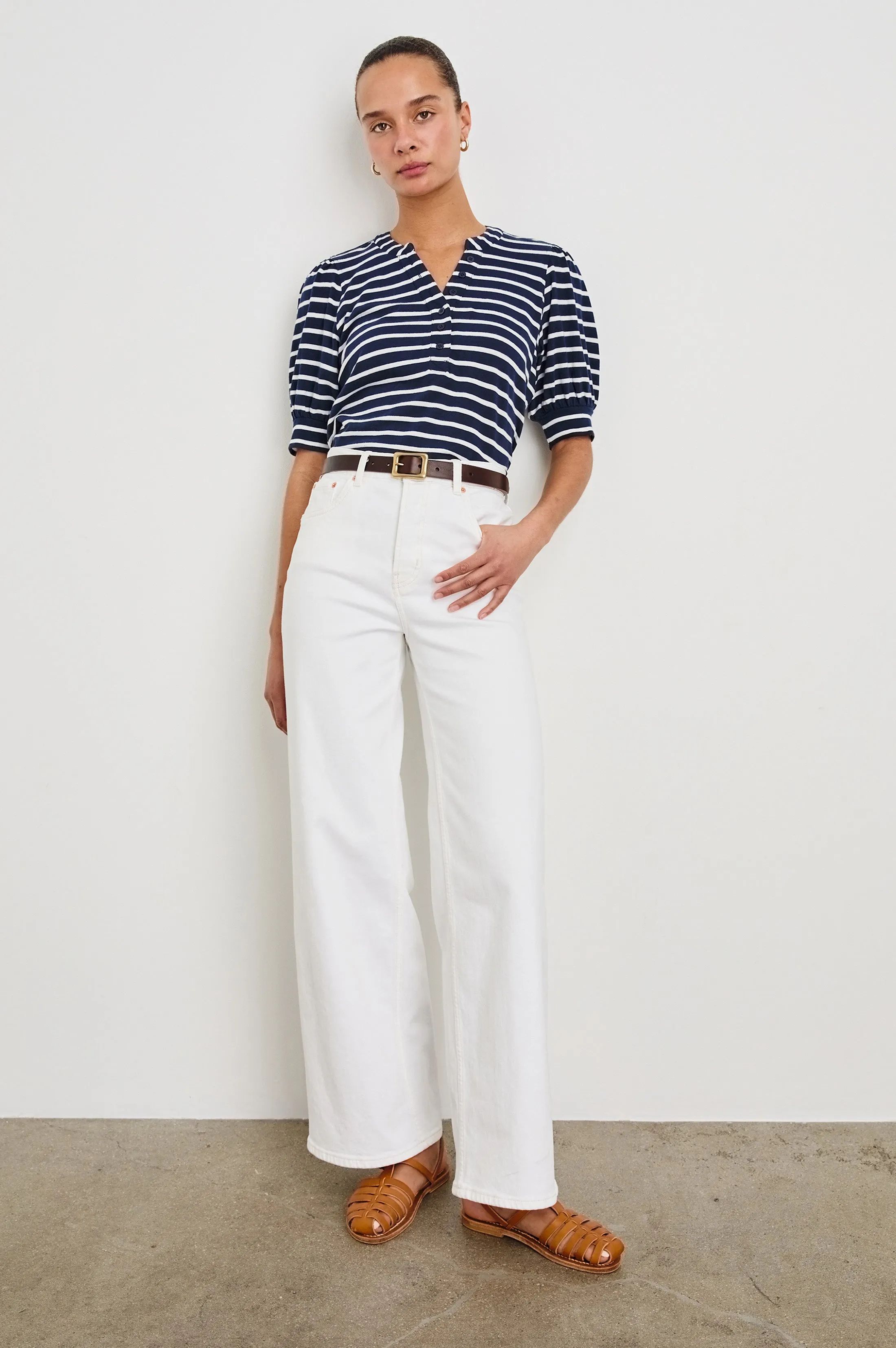 JEWEL TOP - NAVY IVORY STRIPE sold by Rails product image thumbnail 3