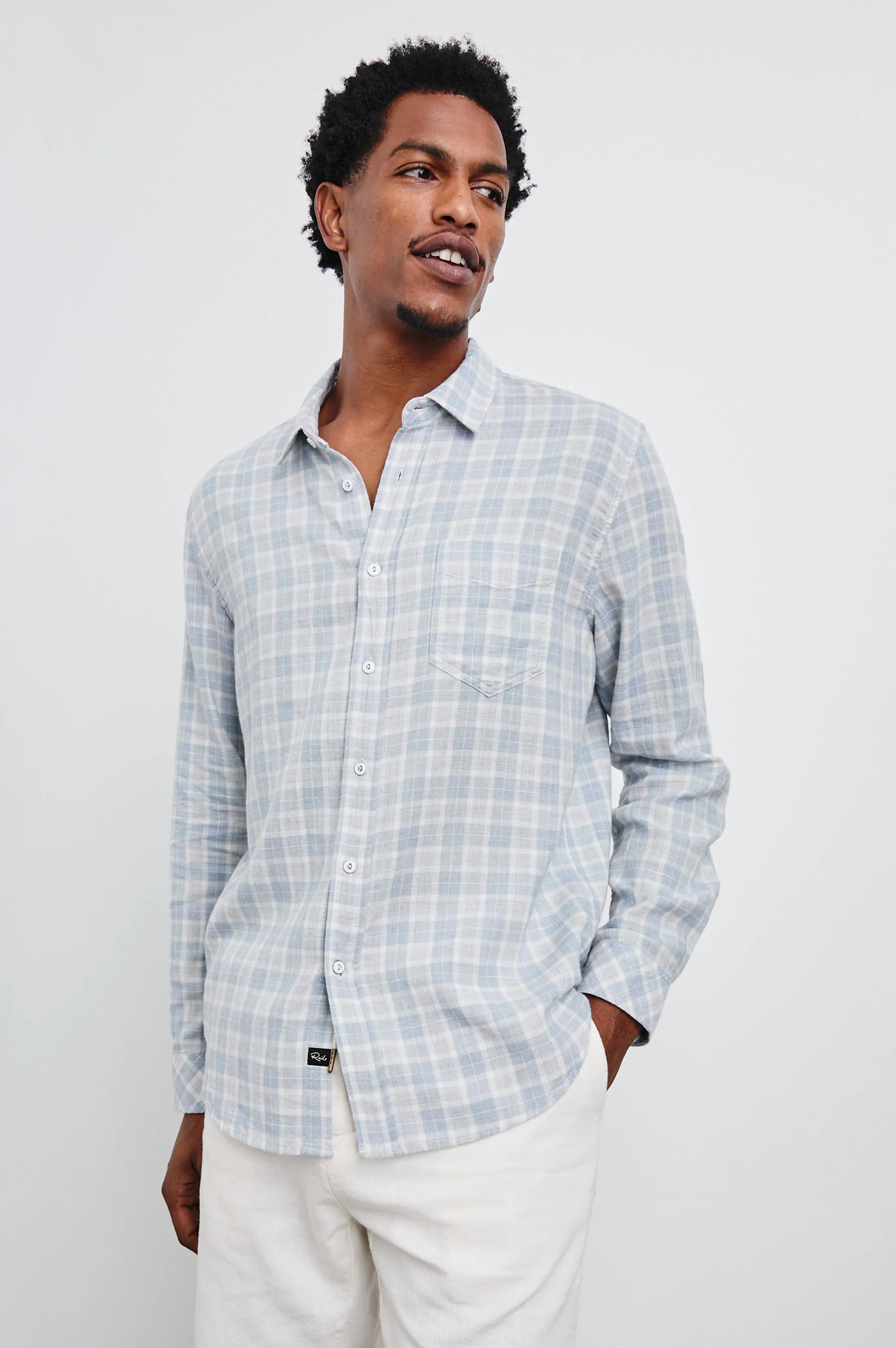 WYATT SHIRT - GENTLE SHORE MELANGE sold by Rails