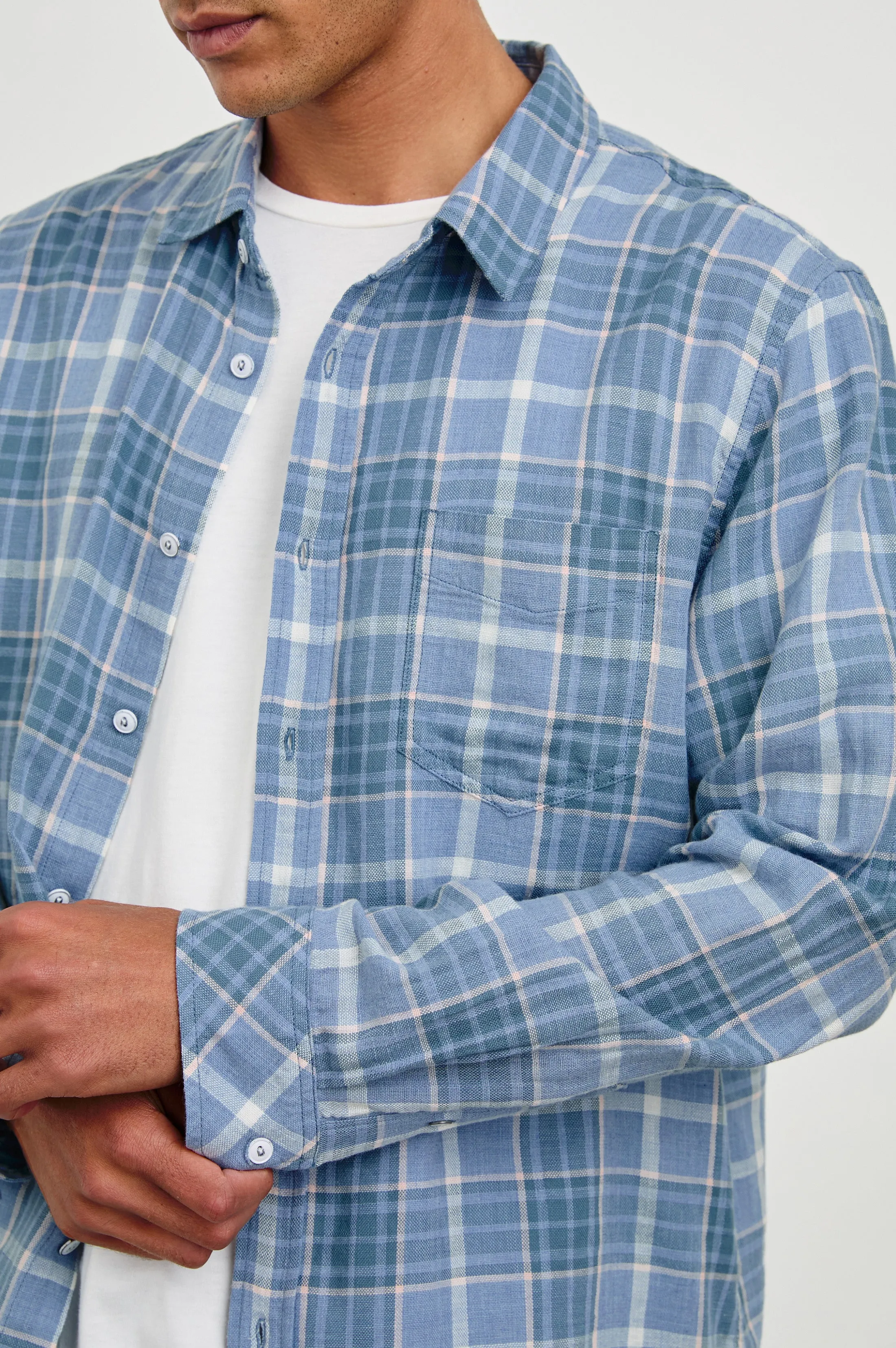 WYATT SHIRT - BLUE EBI MELANGE sold by Rails product image thumbnail 2