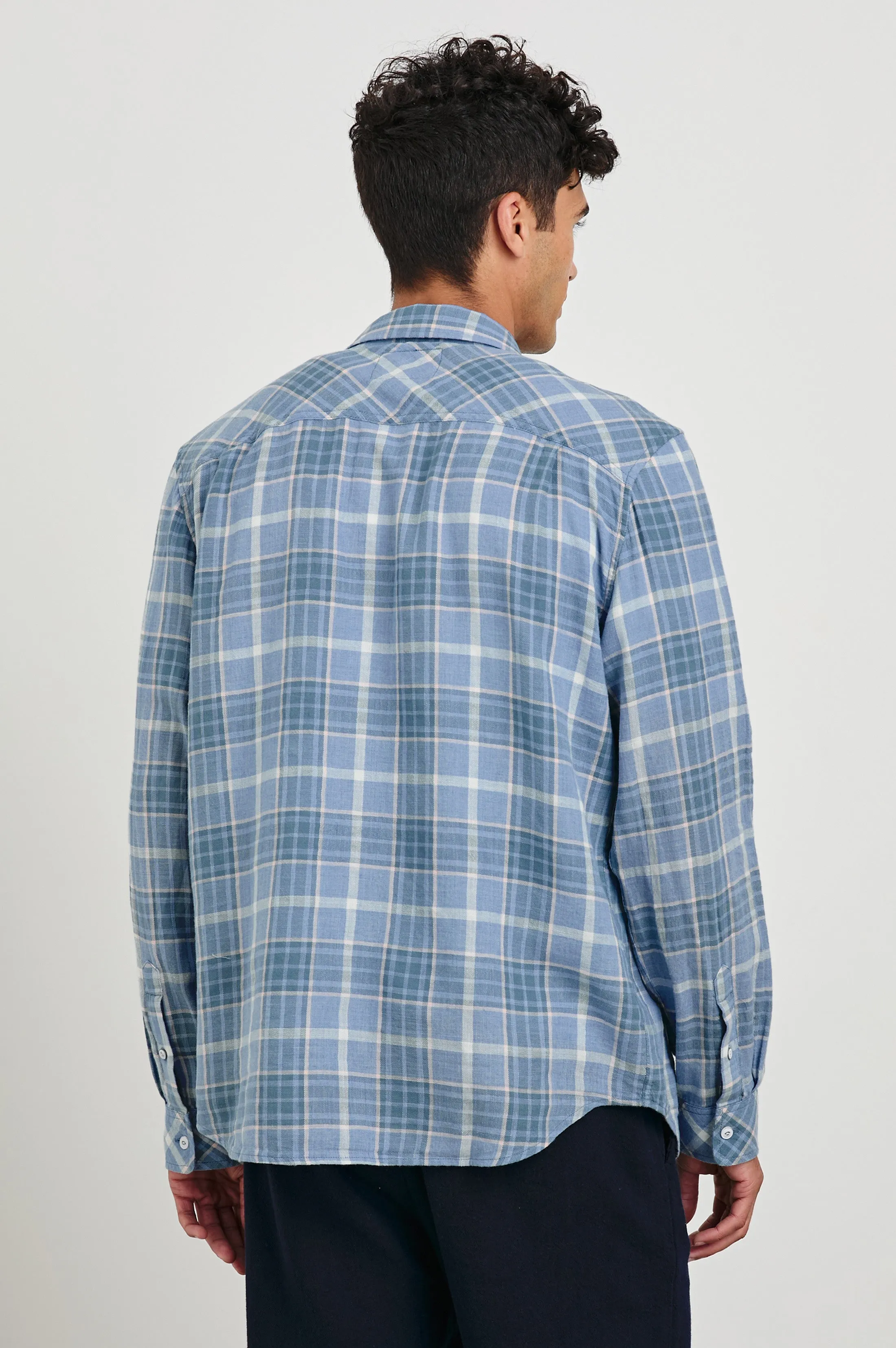 WYATT SHIRT - BLUE EBI MELANGE sold by Rails product image thumbnail 5