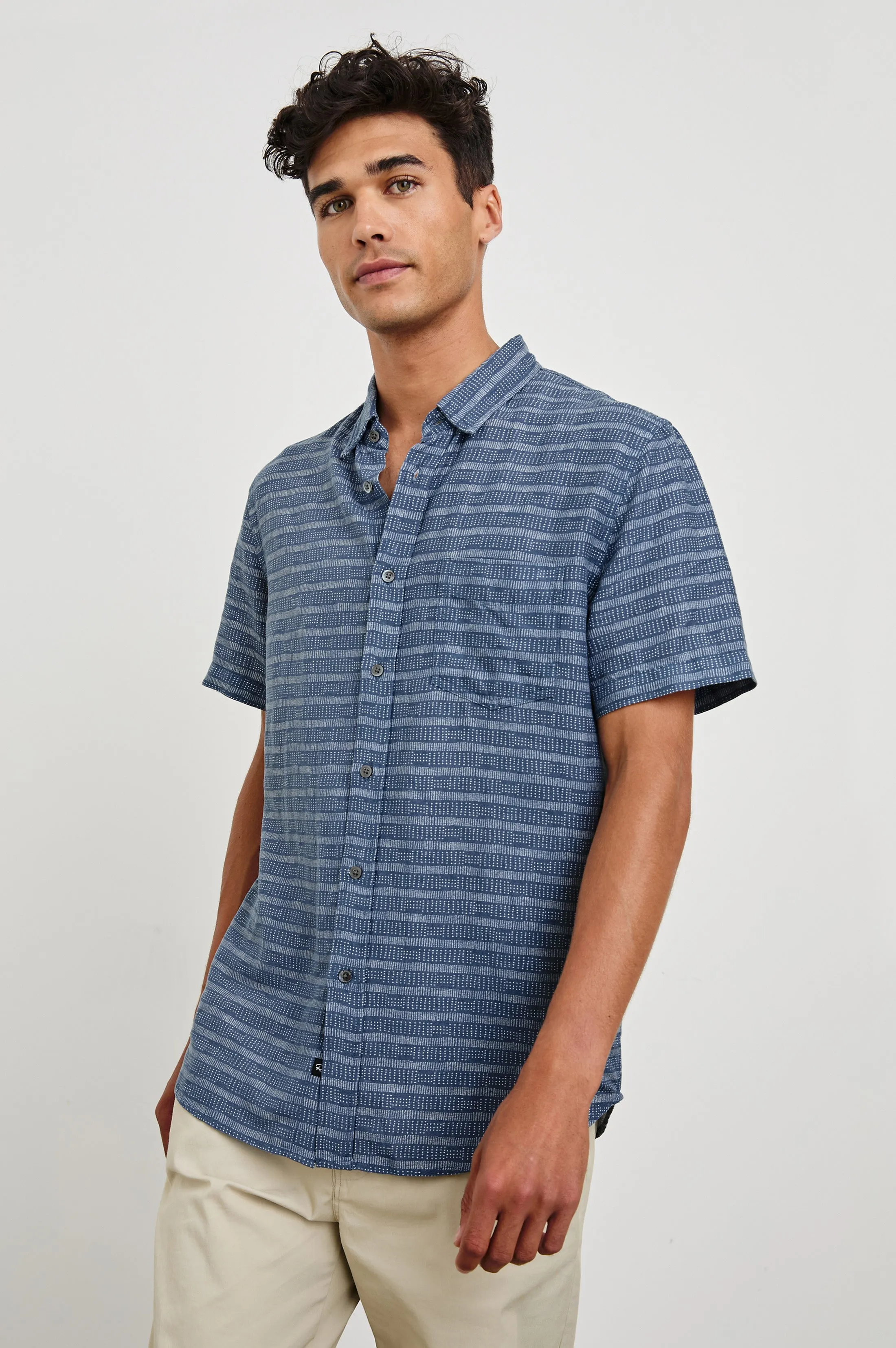 CARSON SHIRT - HOMESPUN BORDER BLUE sold by Rails product image thumbnail 4