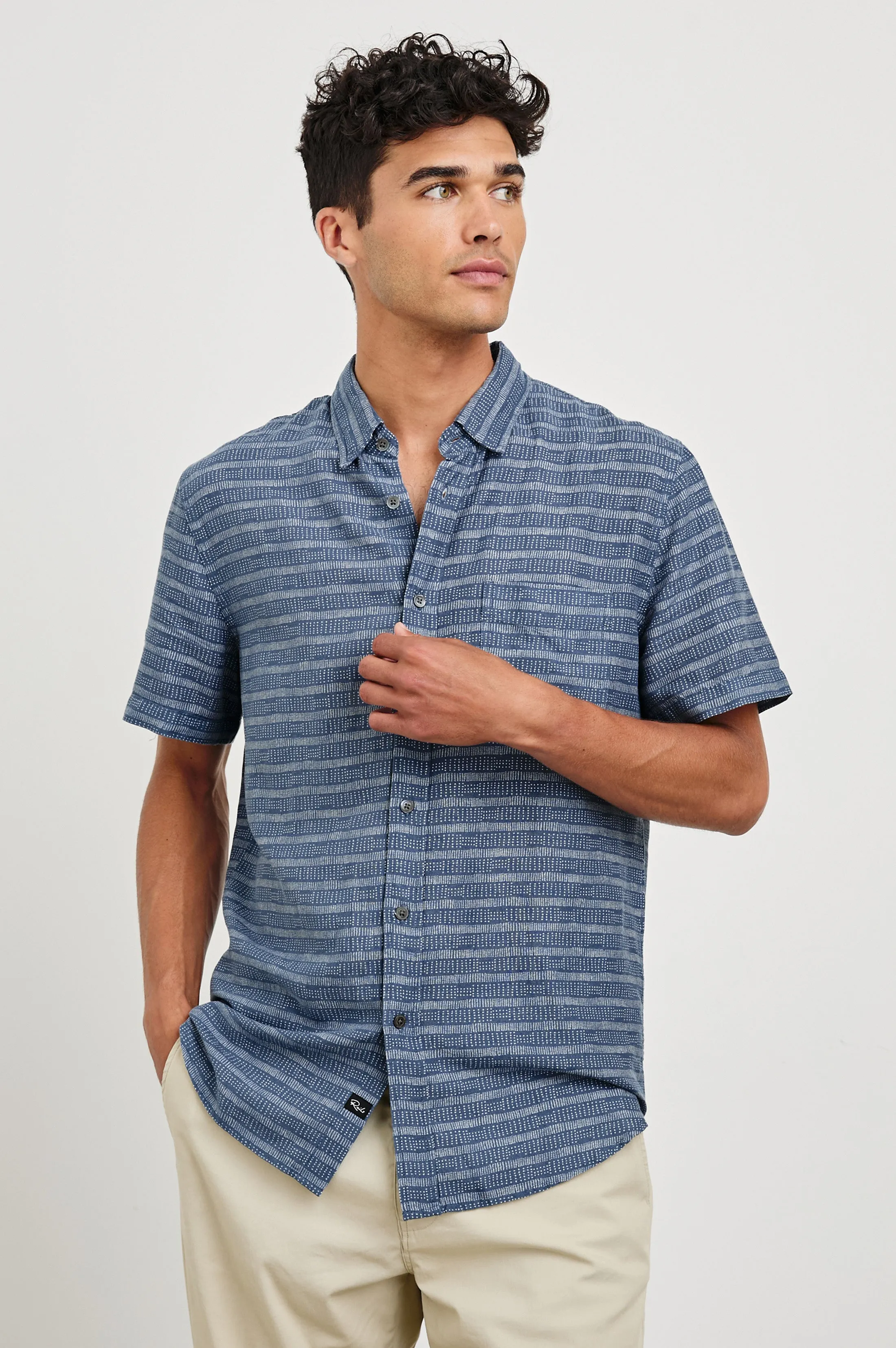 CARSON SHIRT - HOMESPUN BORDER BLUE sold by Rails