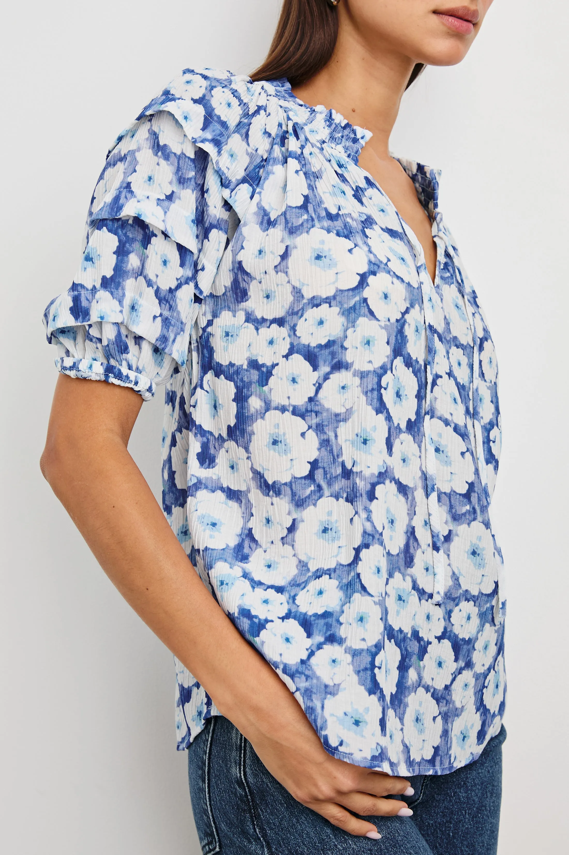 PARIS TOP - BLUE FLORAL sold by Rails product image thumbnail 2