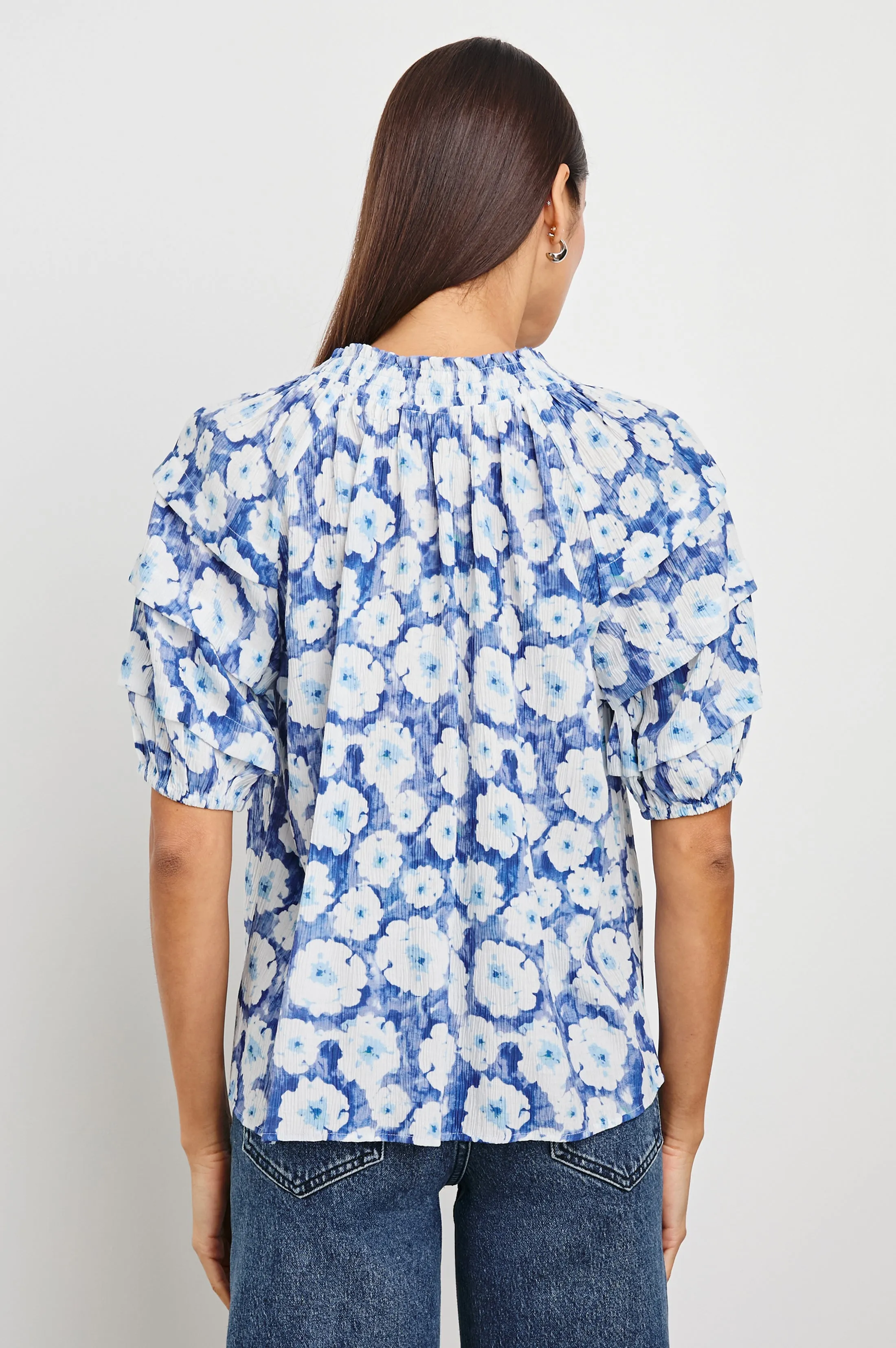 PARIS TOP - BLUE FLORAL sold by Rails product image thumbnail 5