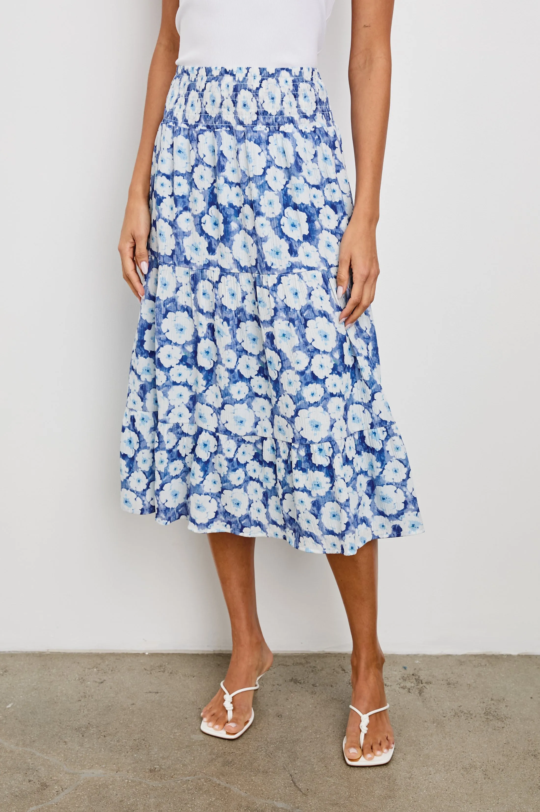 EDINA SKIRT - BLUE FLORAL sold by Rails