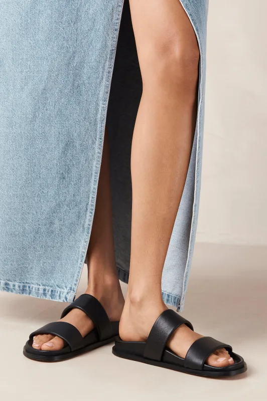 ALOHAS CALYPSO SANDAL - BLACK LEATHER sold by Rails